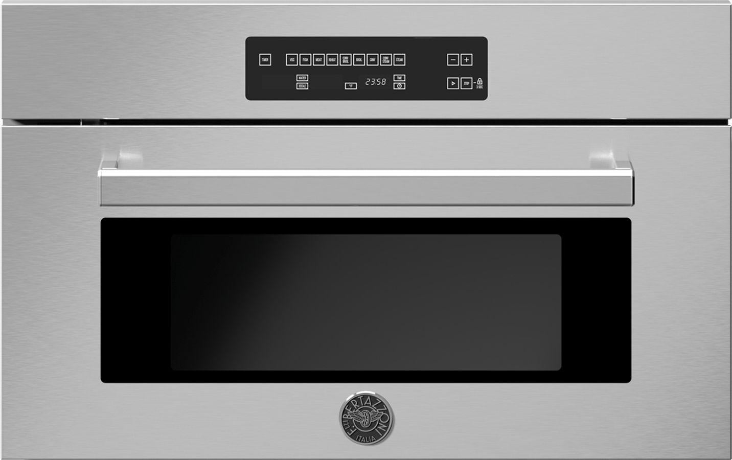 Bertazzoni PROF30CSEX  Professional Series 30 Inch Stainless Steel Electric Single Wall Steam  Oven