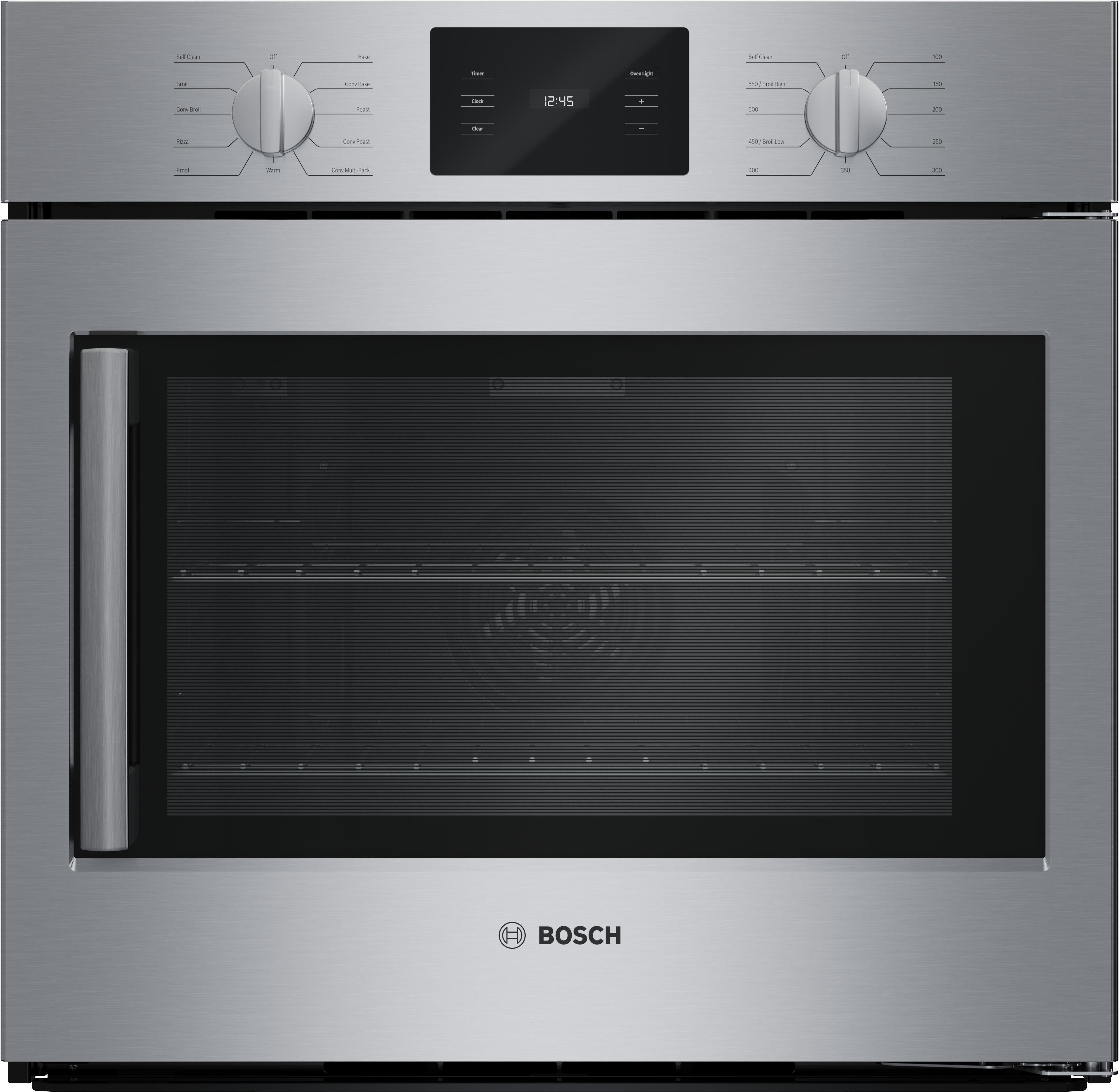 Bosch HBL5455RUC 500 Series, 30 Inch, Single Wall Oven, Stainless Steel, True European Stainless Steel