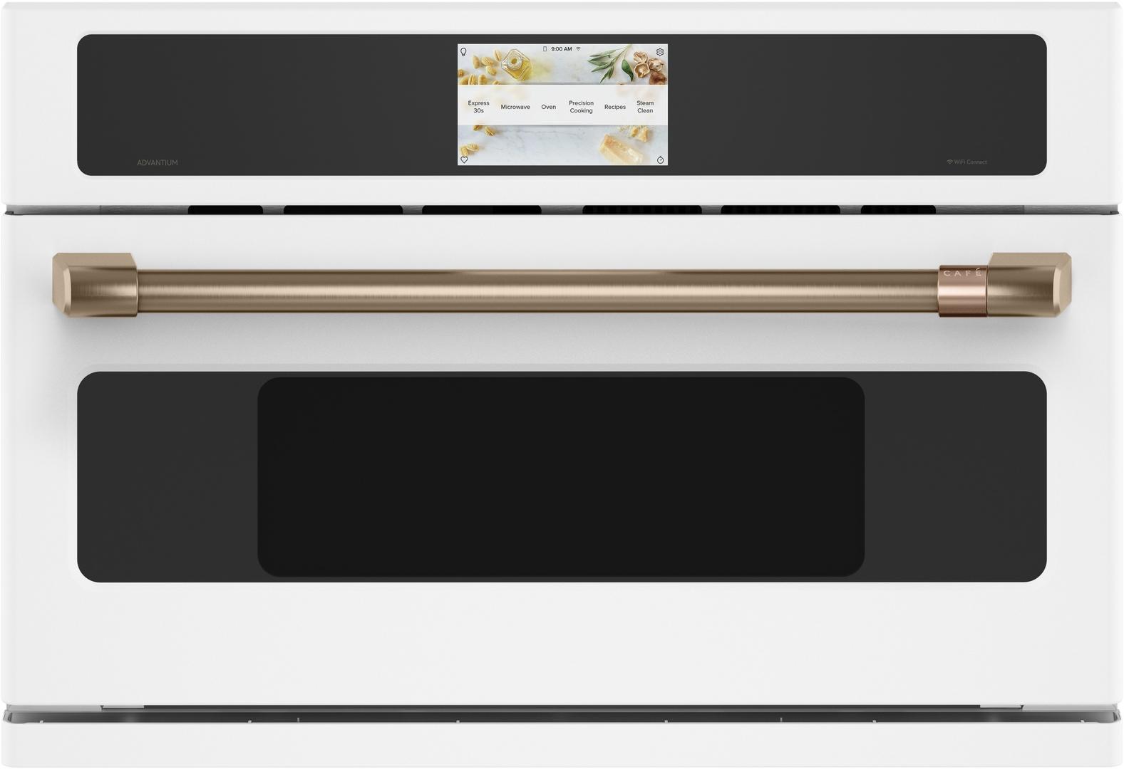 Cafe 30" Matte White Electric Single Wall Oven with Advantium - Convection
