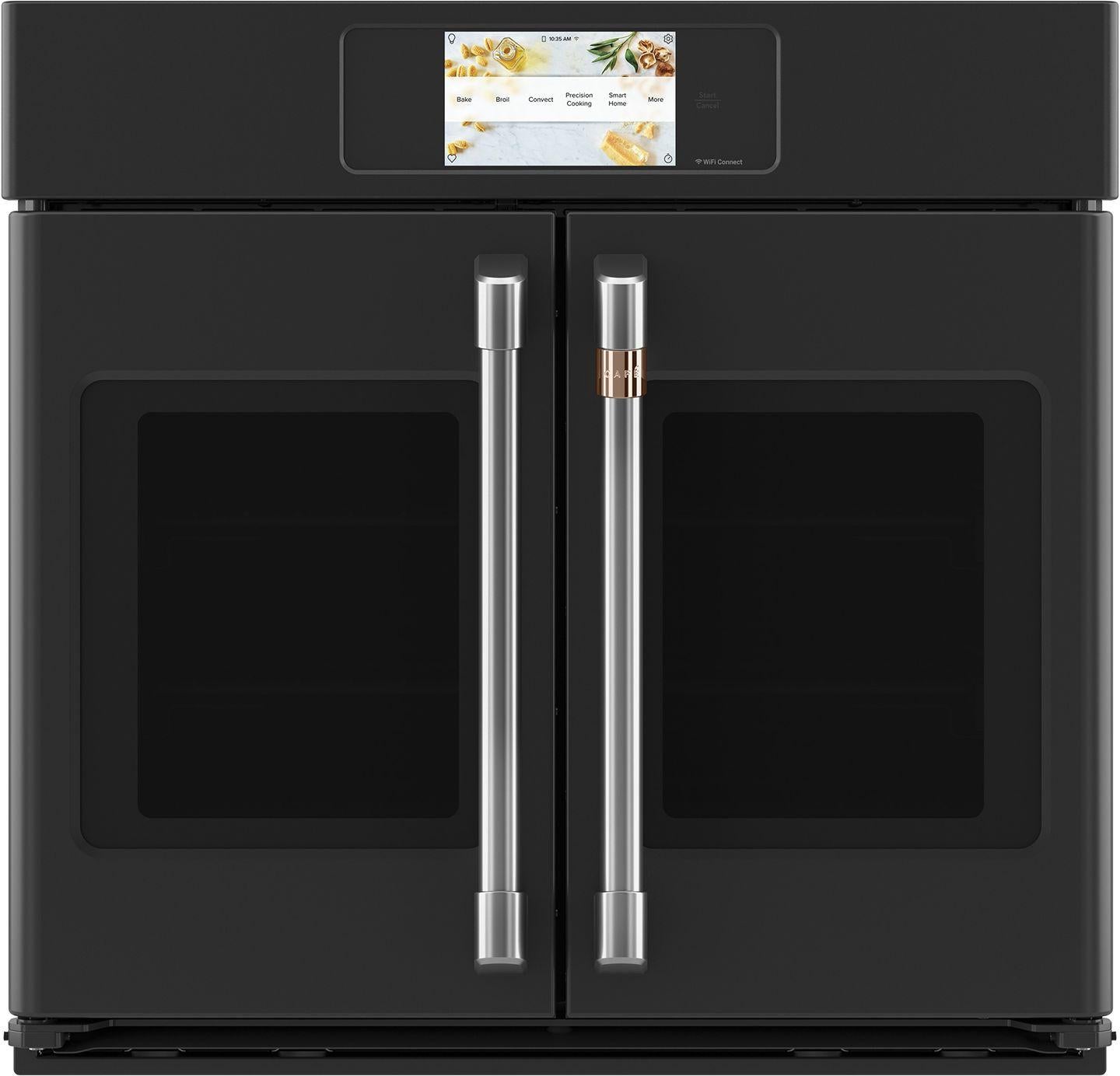 Cafe Professional 30" Matte Black French Door Single Wall Oven - Convection