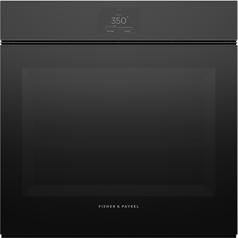 Fisher Paykel OB24SMPTNB1 24 Inch Series 9 Minimal Handleless Self-Cleaning Oven: Black Black Glass