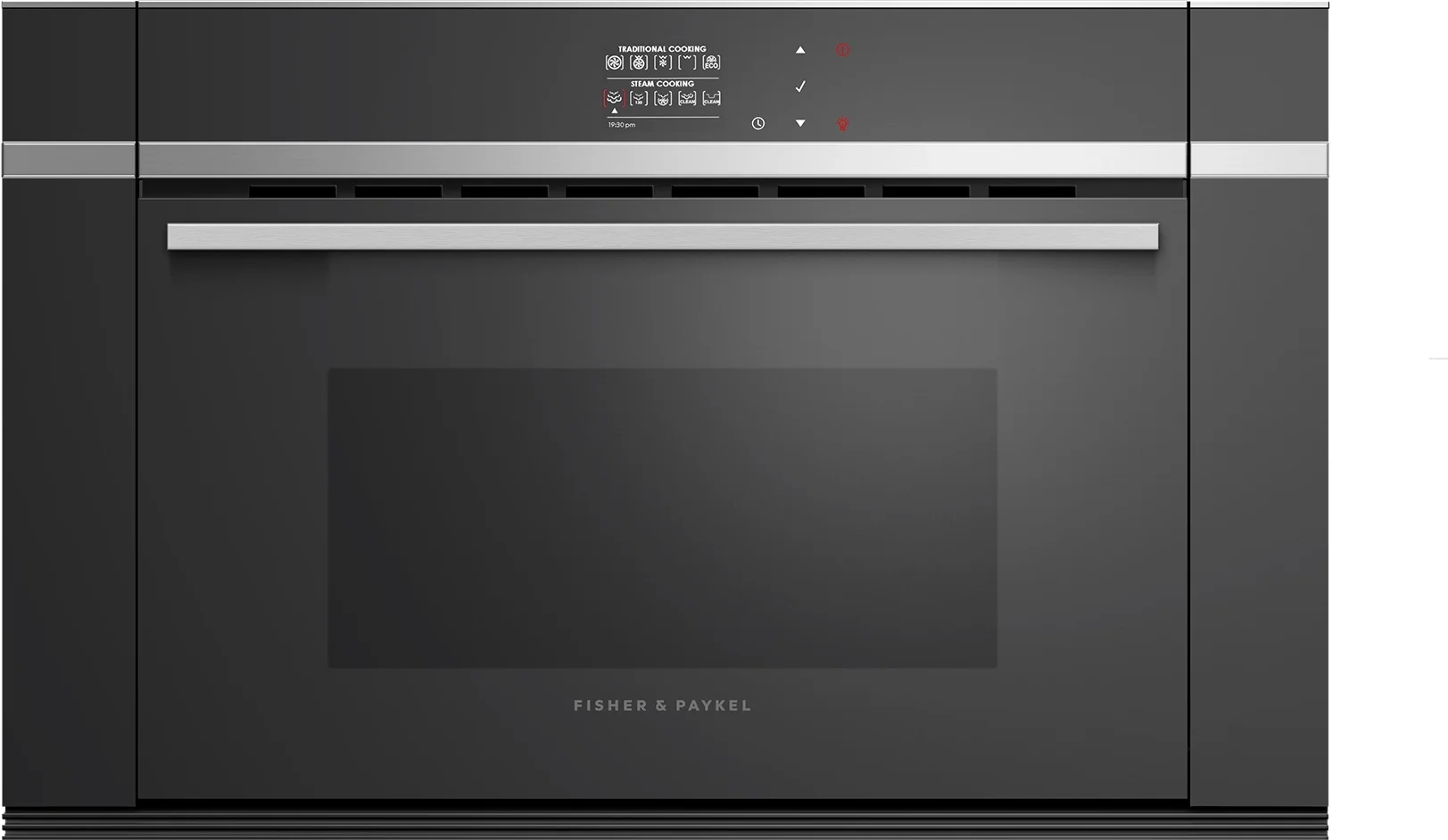Fisher Paykel Contemporary 24" 1.3 Cu. Ft. Black Glass Built-In Combination Steam Oven - Convection