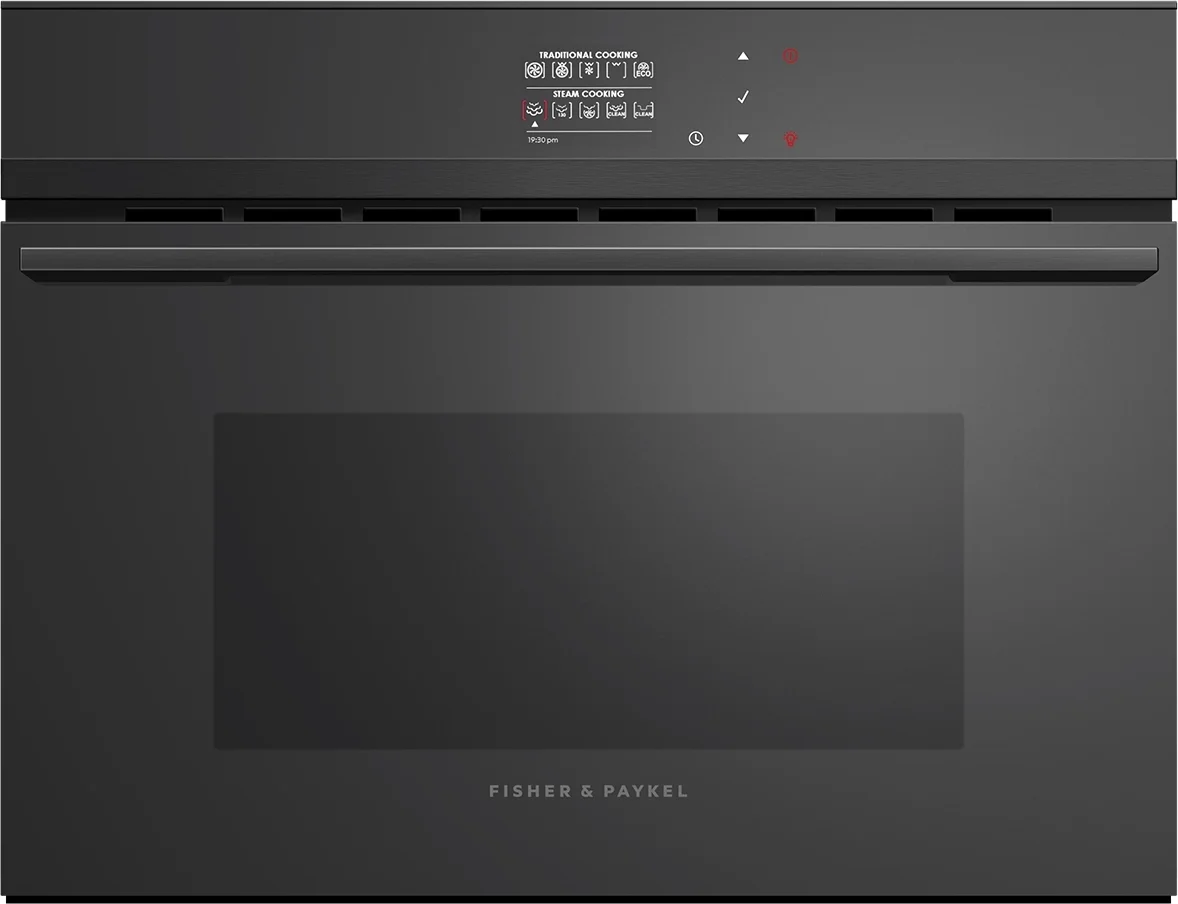 Fisher Paykel Series 9 Minimal 30" 1.3 cu. ft. Black with 9 Functions Combination Steam Oven - Convection