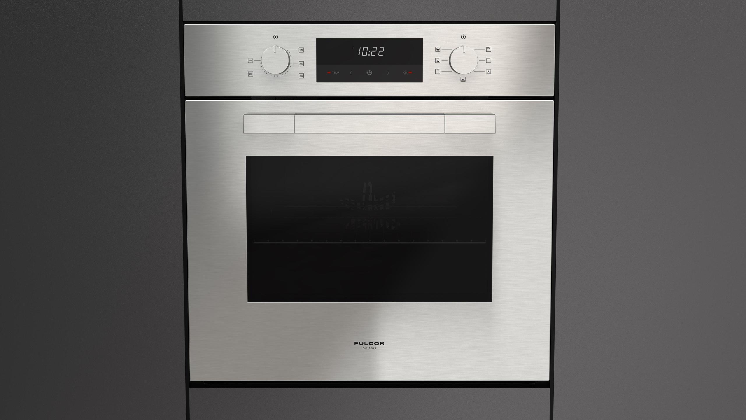 Fulgor Milano F1MSM24S1 24 Inch Matteo 100 Series Convection Single Oven, Euro Height, Easy Stainless Steel