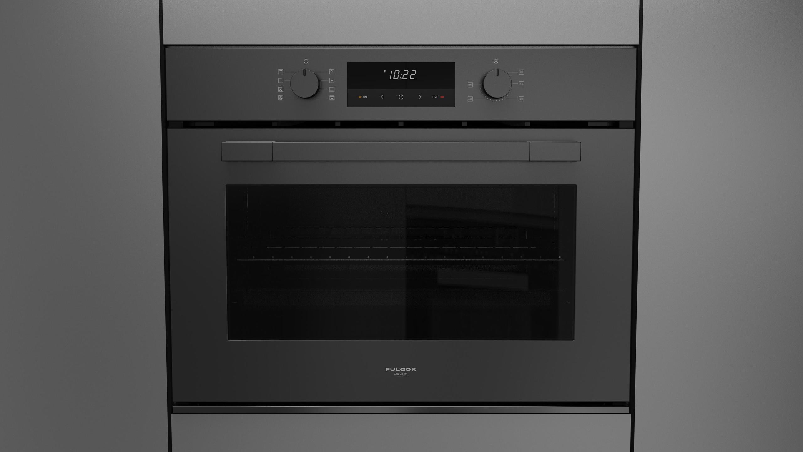 Fulgor Milano F1MSM30MB1 30 Inch Matteo 100 Series Convection Single Oven, Euro Height, Easy Matte Black