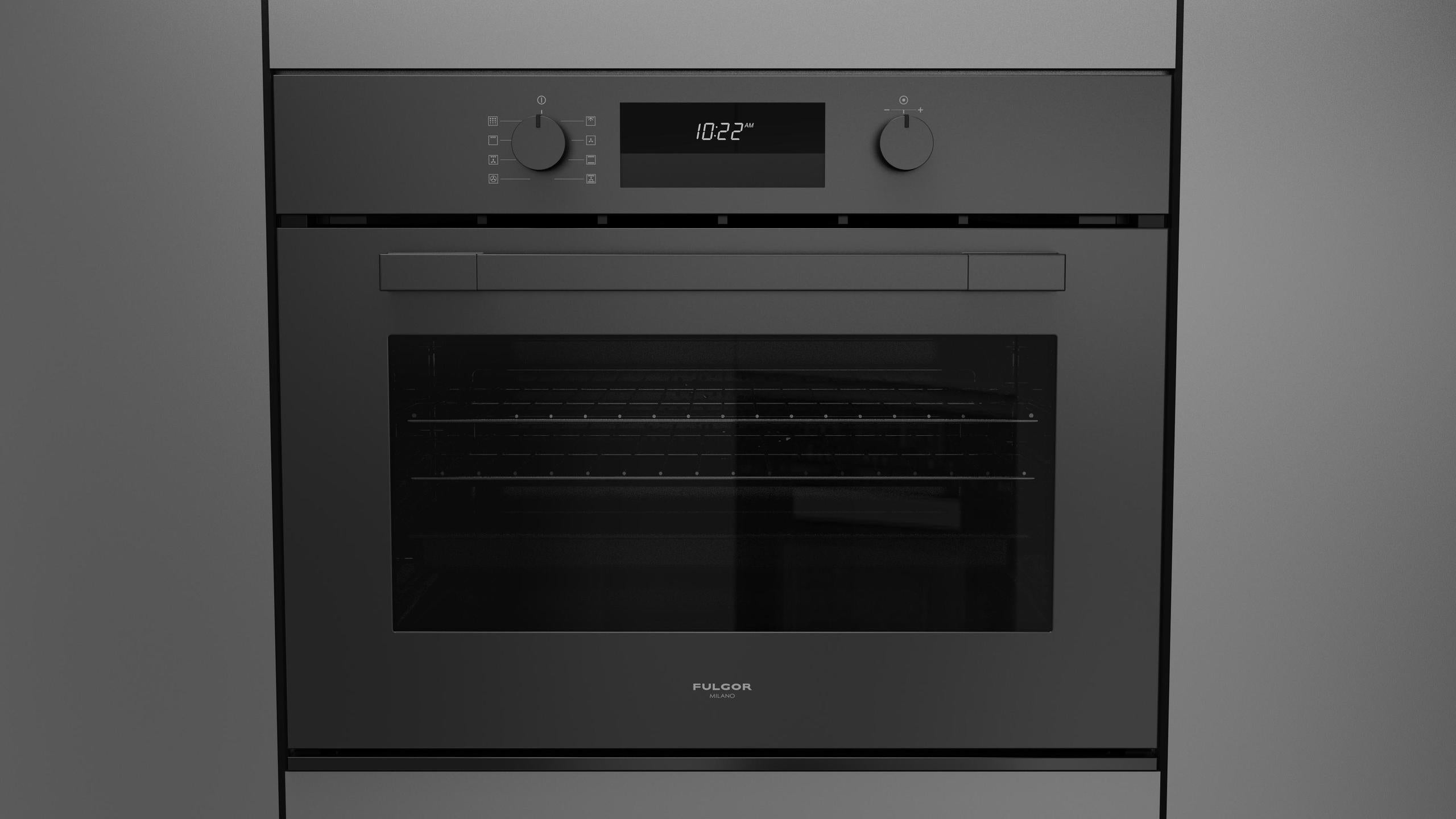 Fulgor Milano F1MSP30MB1 30 Inch Matteo 100 Series Convection Single Oven, Euro Height, Self Matte Black