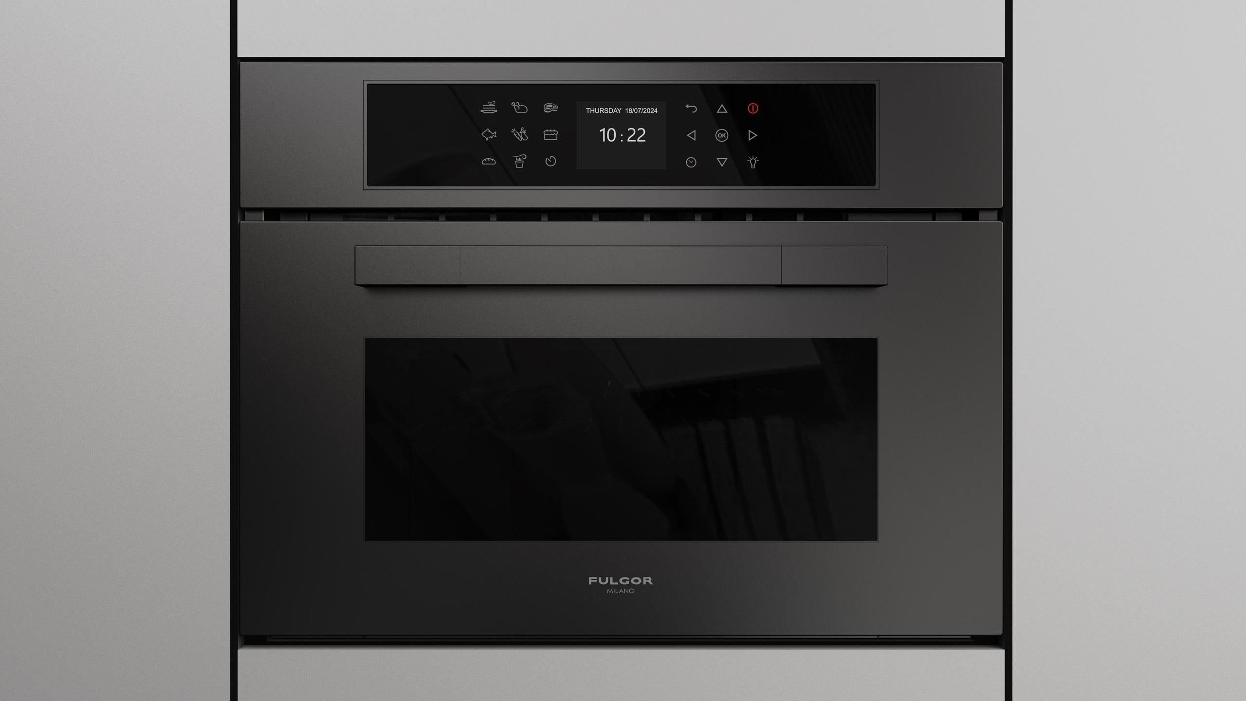 Fulgor Milano F7MSCO24MB1 24 Inch Matteo 700 Series Combi Convection Steam Oven: Matte Matte Black