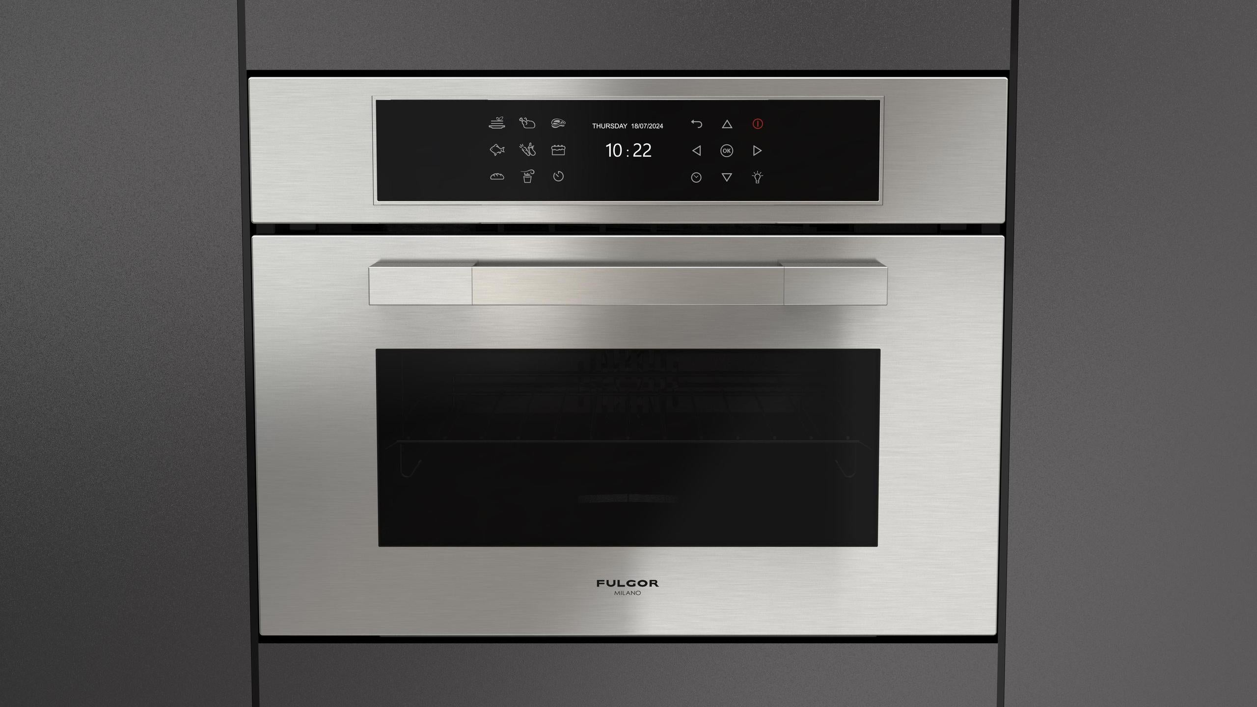 Fulgor Milano F7MSCO24S1 24 Inch Matteo 700 Series Combi Convection Steam Oven: Stainless Stainless Steel