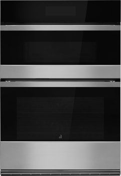 Jenn Air 30 Inch Double Combination Smart Electric Wall Oven with 6.4 cu. ft. Oven Capacity, MultiMode True Convection System, Air Fry, Speed-Cook and 7.8 Full-Color Ultra Wide LCD Display: Noir