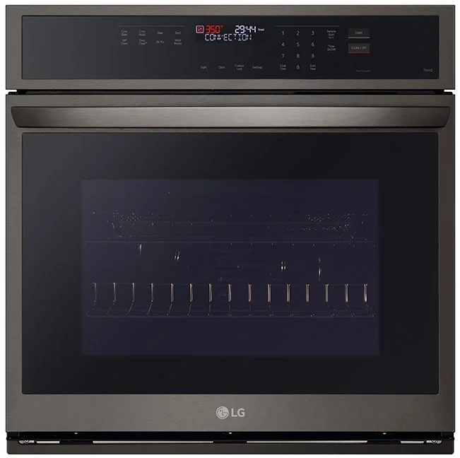 LG WSEP4723D 30 Inch Printproof Black Stainless Steel Electric Single Wall Oven
