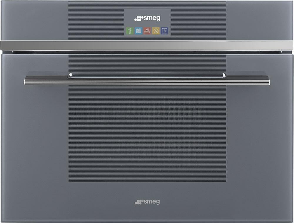 Smeg SFU4104MCS Linea Series 24 Inch Mystic Gray Glass Electric Single Wall Speed Oven