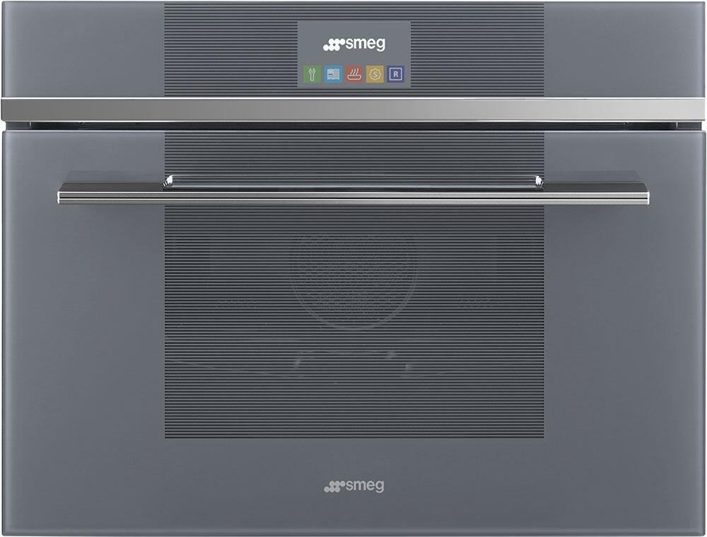 Smeg SFU4104VCS Linea Series 24 Inch Mystic Gray Glass Electric Single Wall Steam  Oven