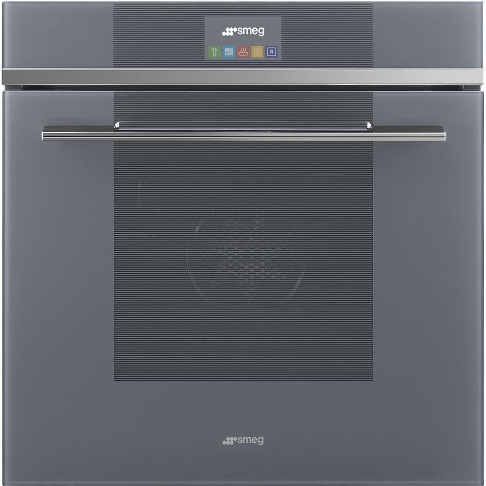 Smeg SFU6104TVS Linea Series 24 Inch Mystic Gray Glass Electric Single Wall  Oven