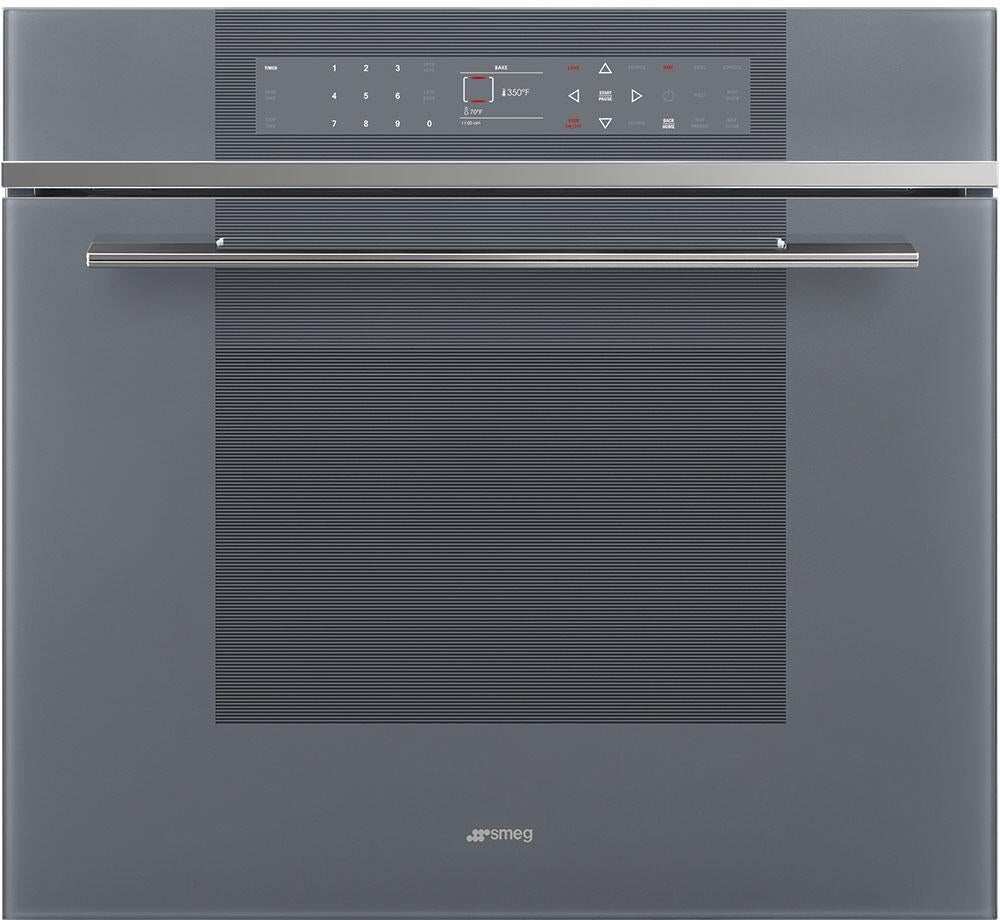 Smeg SOU130S1 Linea Series 30 Inch Mystic Gray Glass Electric Single Wall  Oven