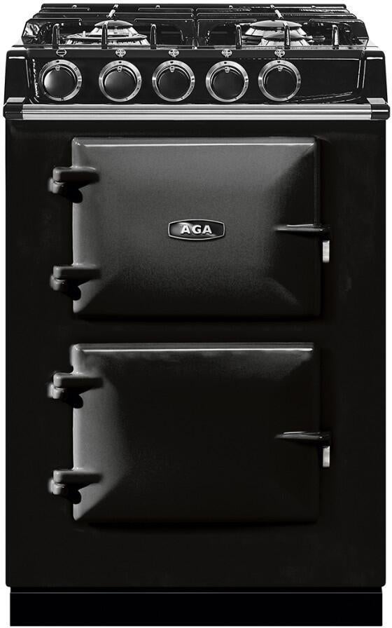 AGA 24" Black Dual Fuel (Natural Gas) Sealed Burner Double Oven Range