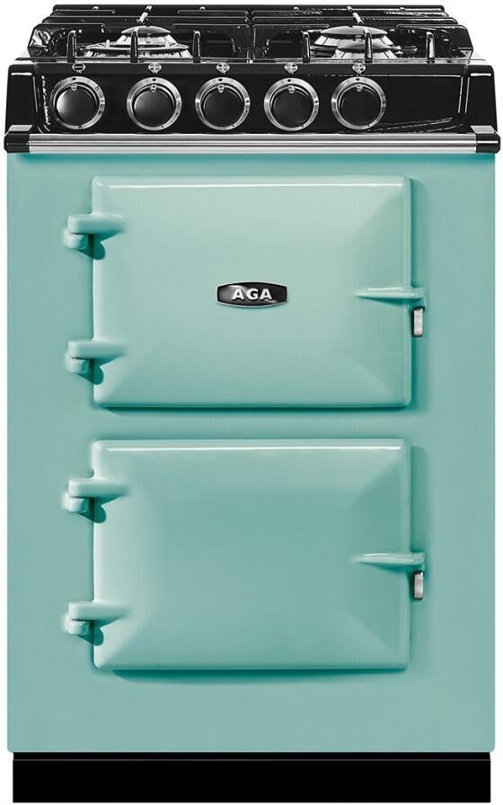 AGA 24" Pistachio Dual Fuel (Natural Gas) Sealed Burner Double Oven Range