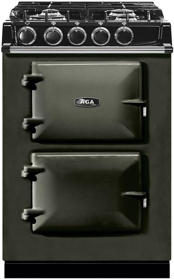AGA 24" Pewter Dual Fuel (Natural Gas) Sealed Burner Double Oven Range