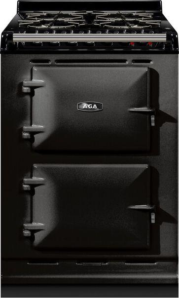 AGA 24" Black Dual Fuel (Liquid Propane) Sealed Burner Double Oven Range - Convection
