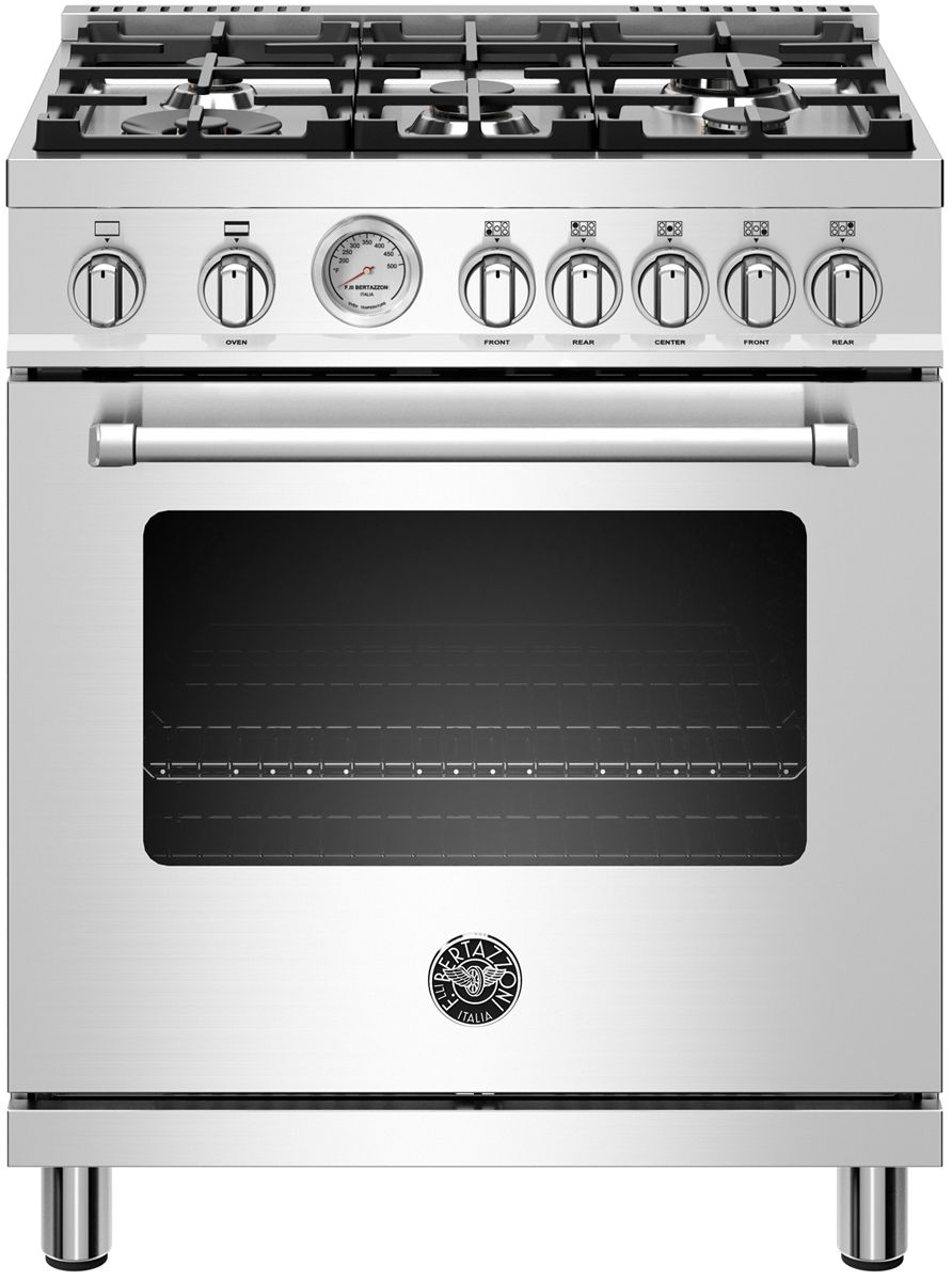 Bertazzoni Master Series 30" Stainless Steel Slide-In Natural Gas Sealed Burner Range - Convection