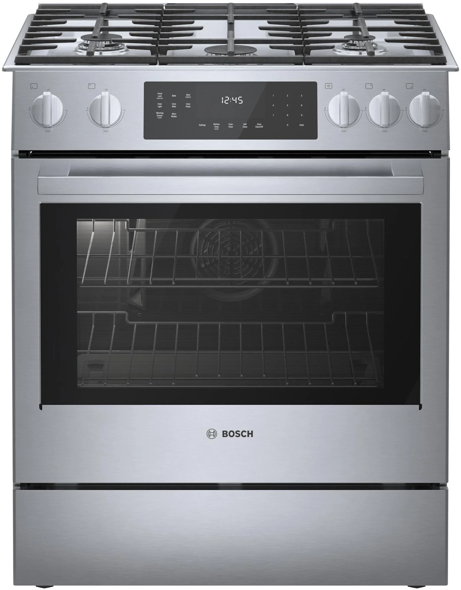 Bosch 800 30" Stainless Steel Sealed Burner Slide-In Natural Gas Range - Convection