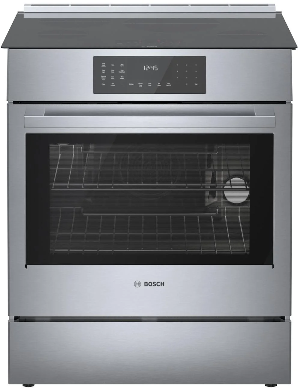 Bosch HII8057U 800 Series 30 Inch Electric Slide-In Range in Stainless Steel
