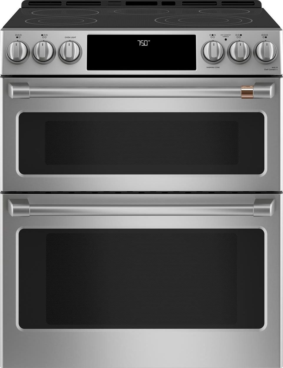 Cafe 30" Stainless Steel Smoothtop Slide-in Double Oven Range - Convection