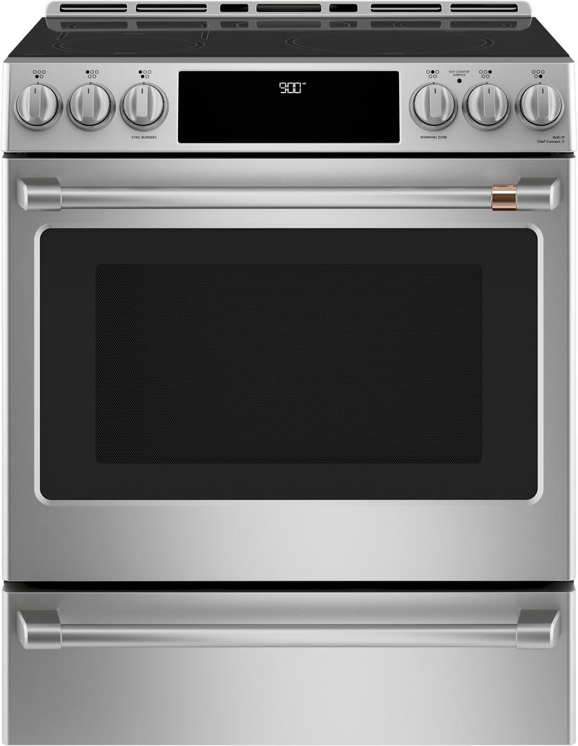 Cafe 30" Stainless Steel Smoothtop Electric Slide-In Range - Convection