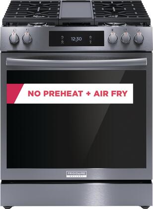 Frigidaire GCFG3060BD  Gallery Series 30 Inch Natural Gas, All Gas Slide-In Range in Black Stainless Steel