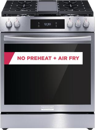 Frigidaire GCFG3060BF Gallery Series 30 Inch Natural Gas, All Gas Slide-In Range in Stainless Steel