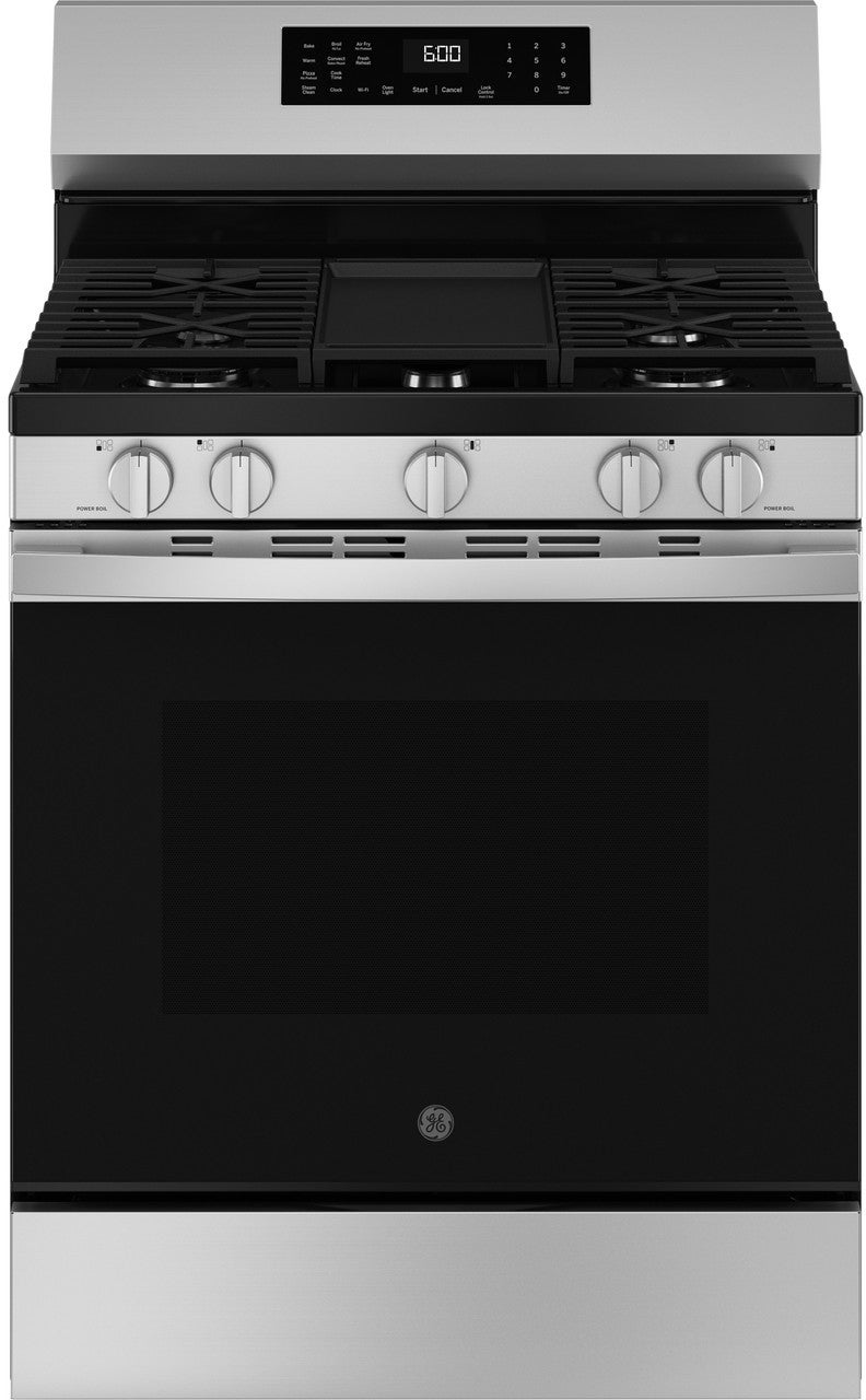 5.3 Cu. Ft. Freestanding Gas Convection Range with Steam Cleaning and EasyWash Oven Tray: Stainless Steel