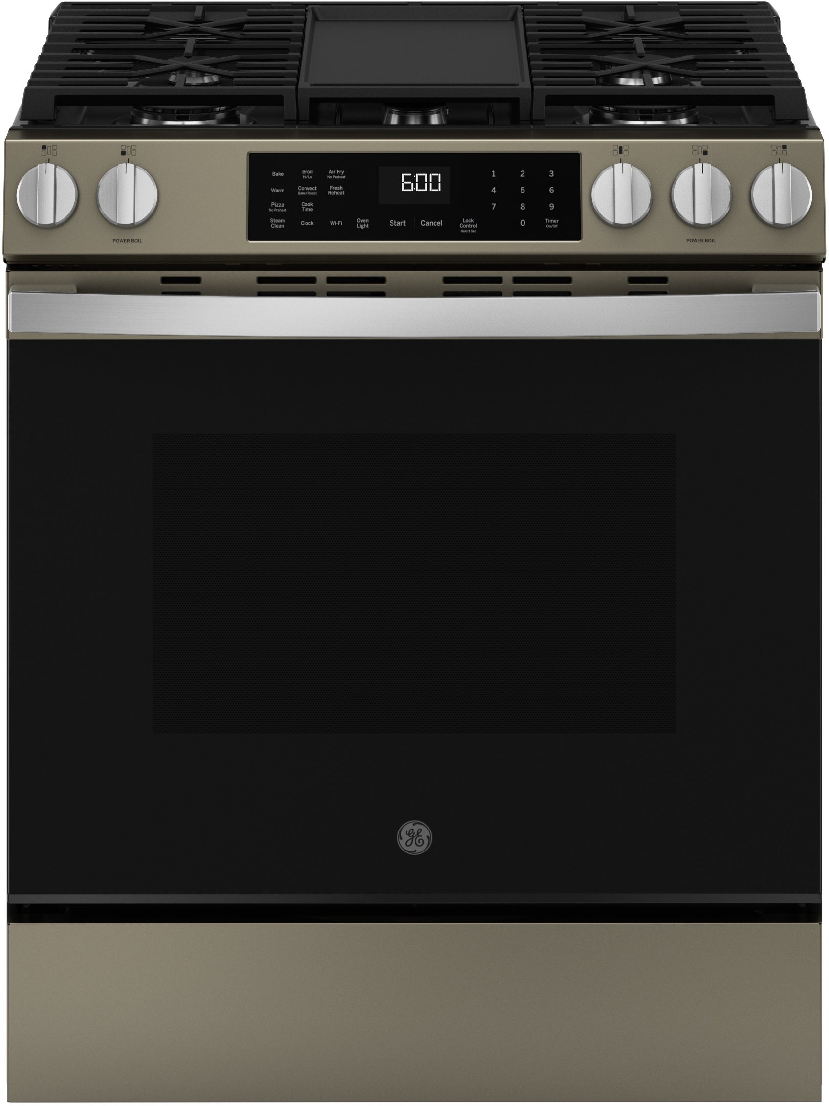 30" Slide-In Front-Control Convection Gas Range with No Preheat Air Fry and EasyWash™ Oven Tray: Slate With Stainless Handle