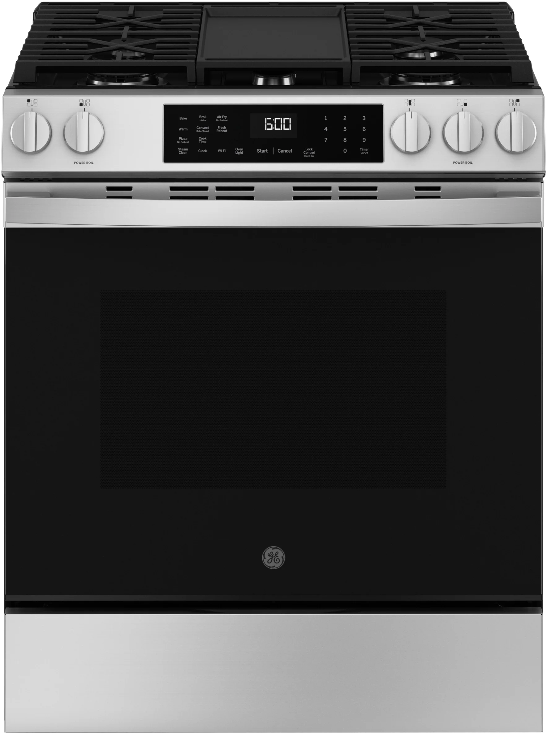 30" Slide-In Front-Control Convection Gas Range with No Preheat Air Fry and EasyWash™ Oven Tray: Fingerprint Resistant Stainless