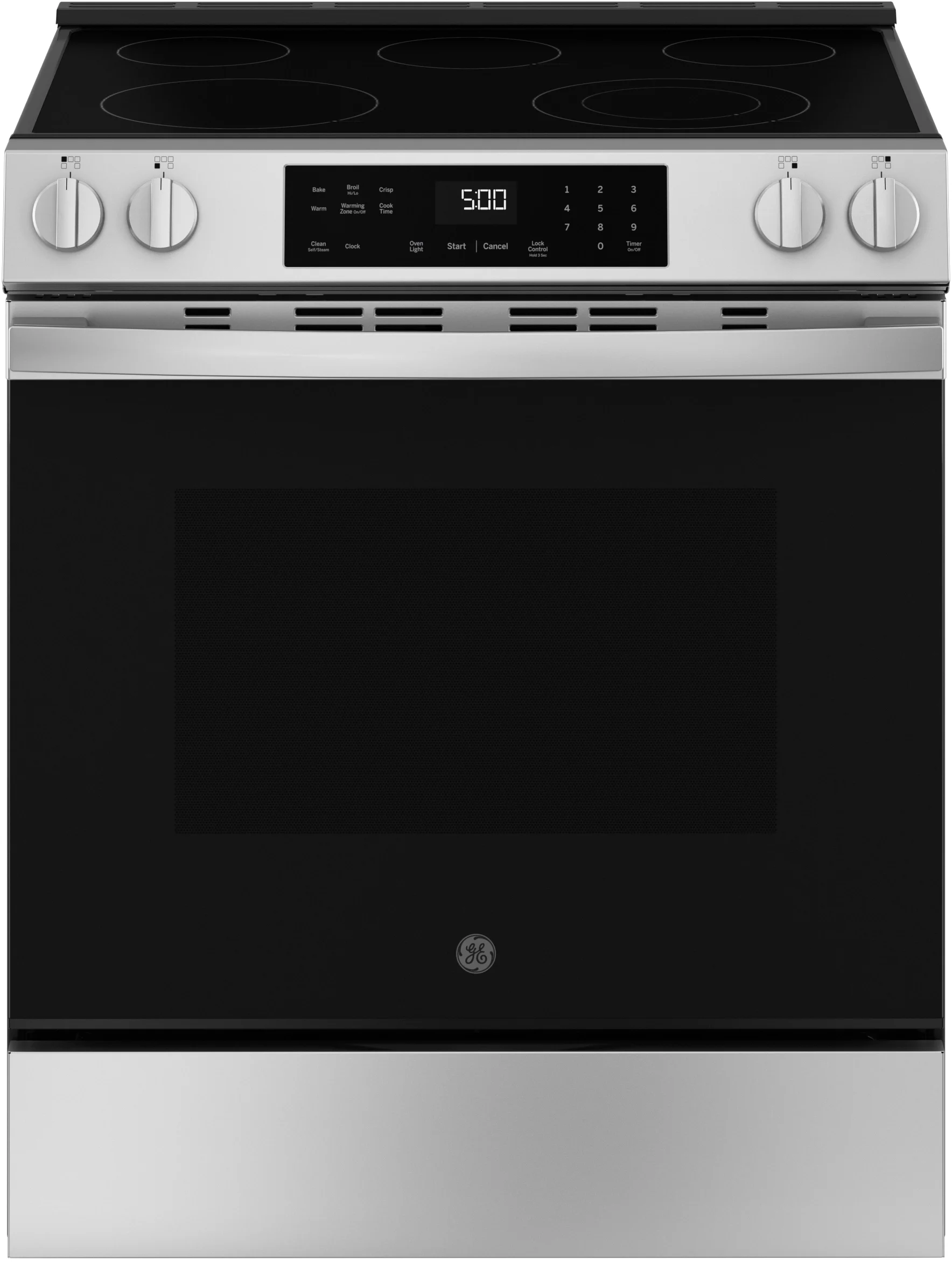 30 Inch Slide-In Electric Range with 5 Smoothtop Elements, 5.3 cu. ft. Oven Capacity, Power Boil™ Burner, Warming Zone, Storage Drawer, Enhanced Shabbos Mode Built In, Self & Steam Clean, and ADA Compliant: Stainless Steel