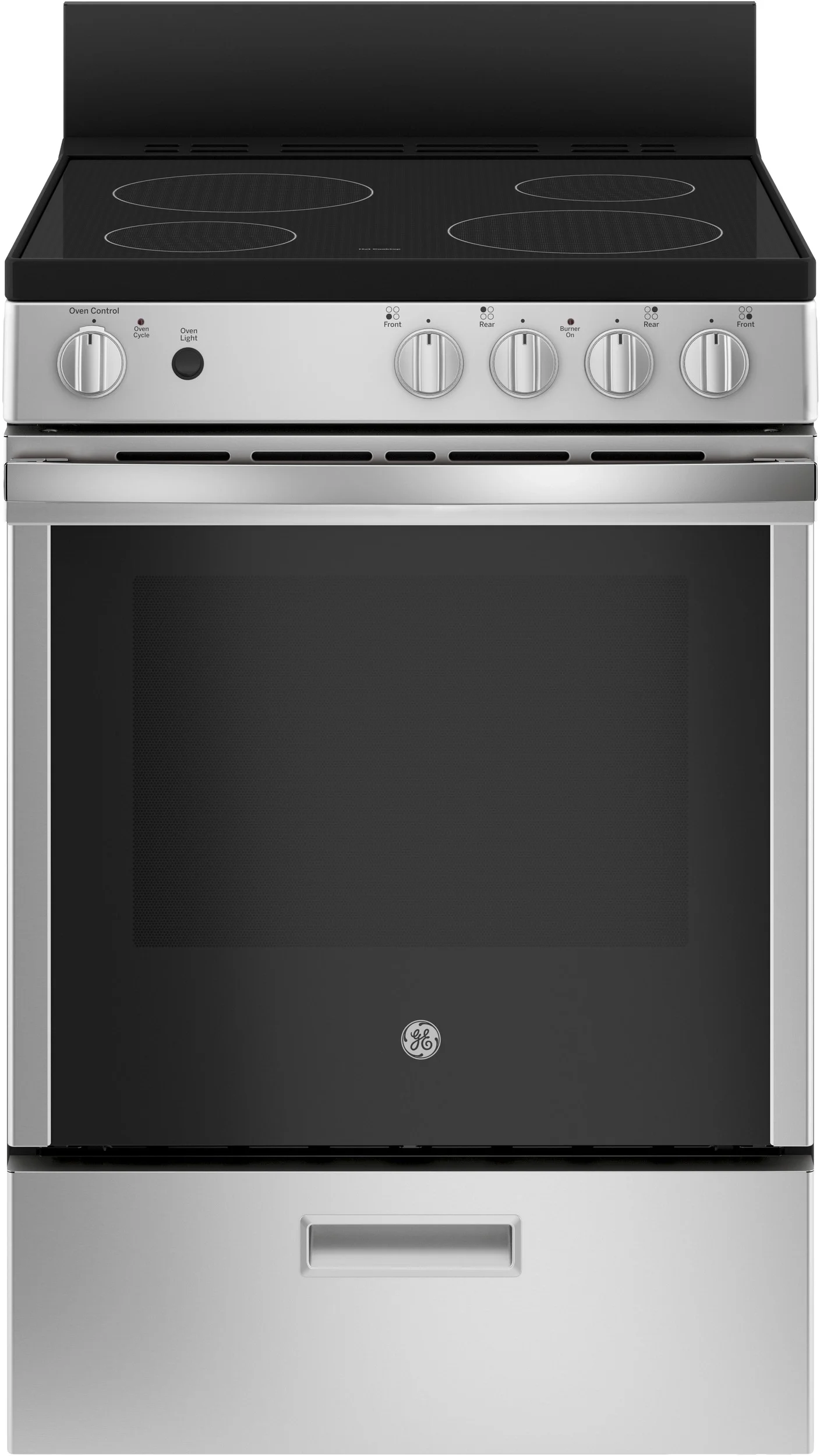 GE 24" Stainless Steel Slide-In Electric Smoothtop Range with Steam Clean - ADA Compliant