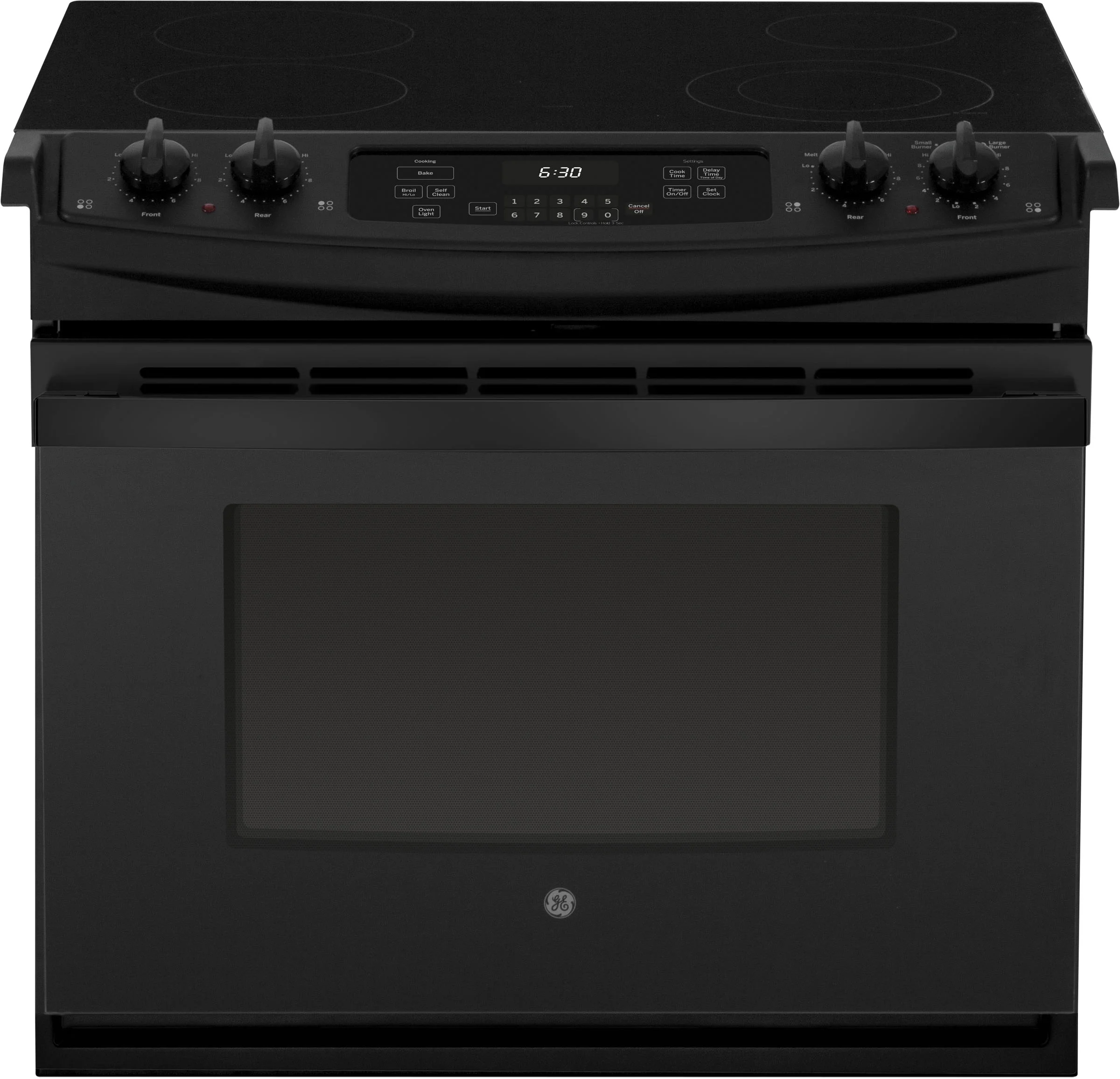 30 Inch Drop In Electric Range: Black on Black