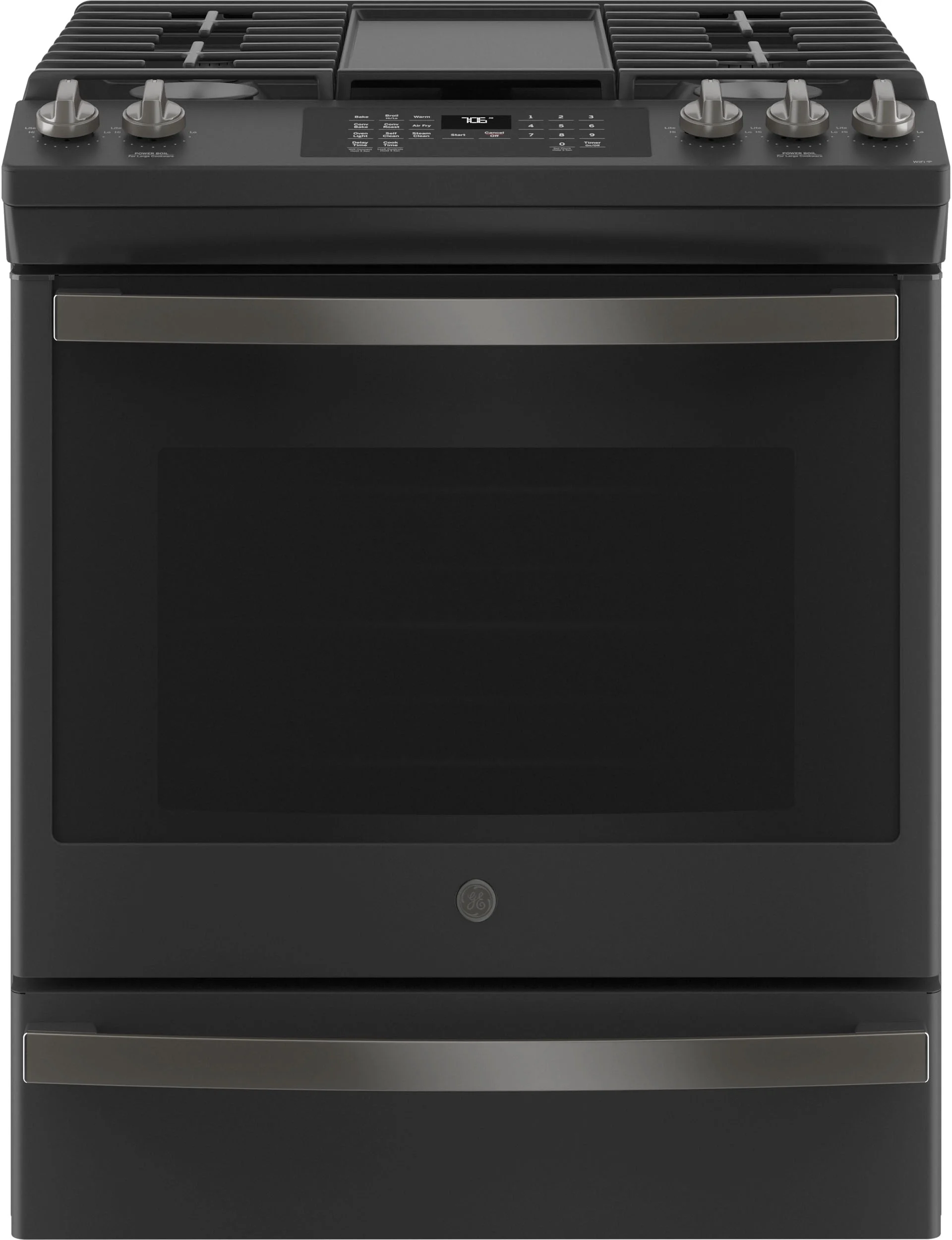 GE JGS760FPDS 30 Inch Black Slate Slide-in Gas Convection Range