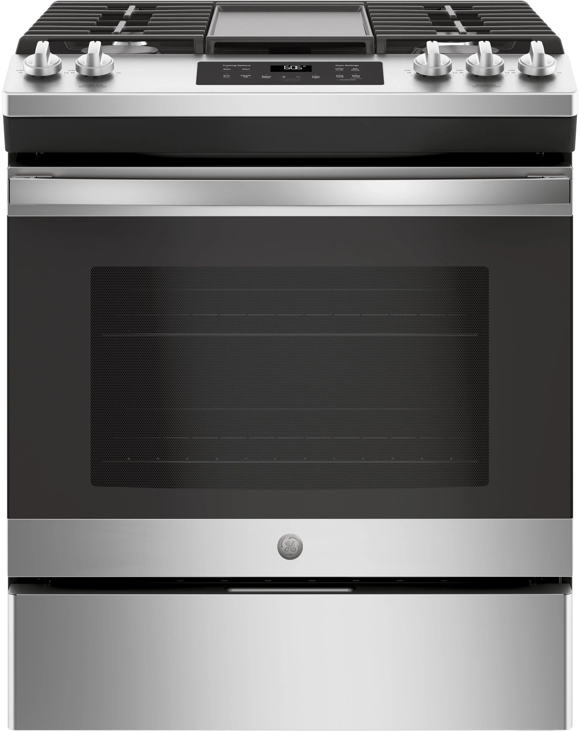 GE 30" Stainless Steel Gas Slide-In Sealed Burner Range