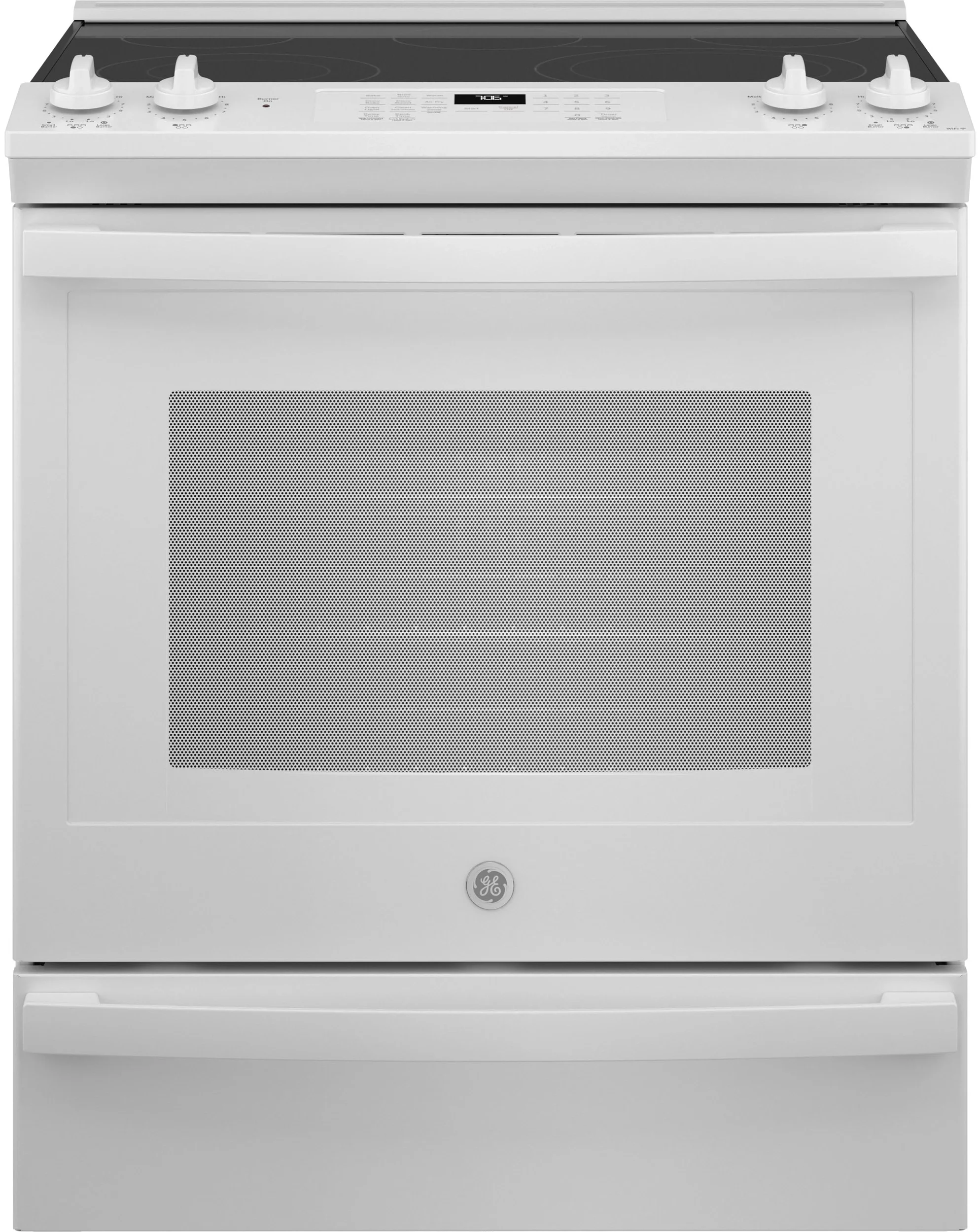 GE JS760DPWW 30 Inch White Slide-in Electric Convection Range