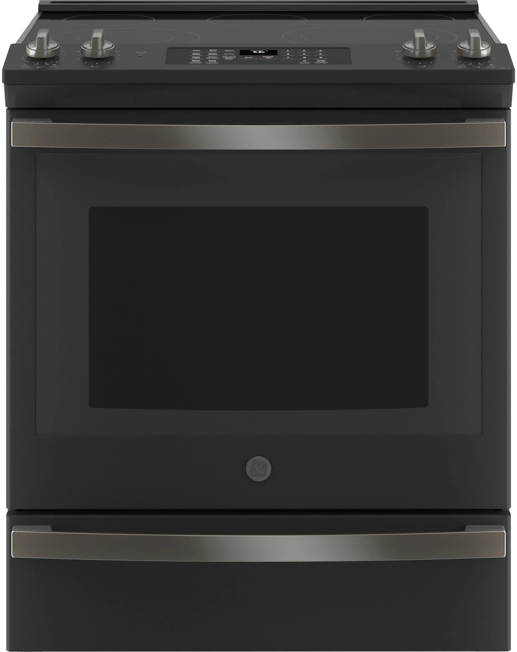 GE JS760FPDS 30 Inch Black Slate Slide-in Electric Range, in Black Slate