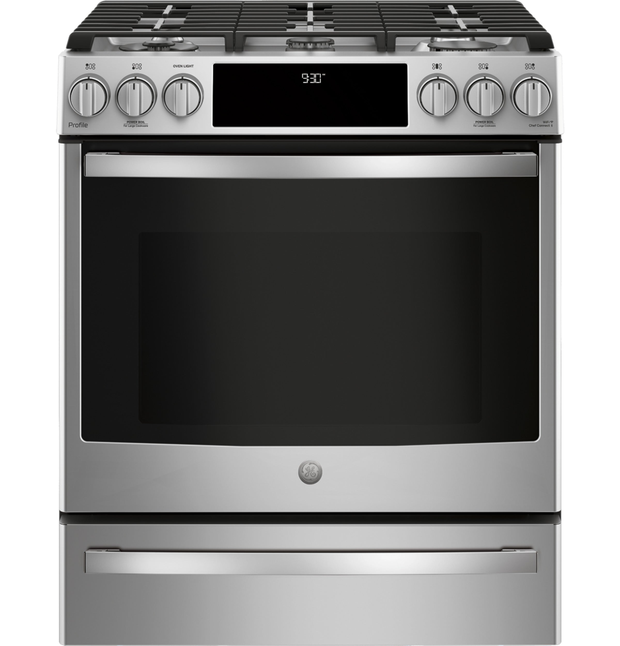 GE Profile 30" Stainless Steel Gas Slide-In Sealed Burner Range - Convection - ADA Compliant