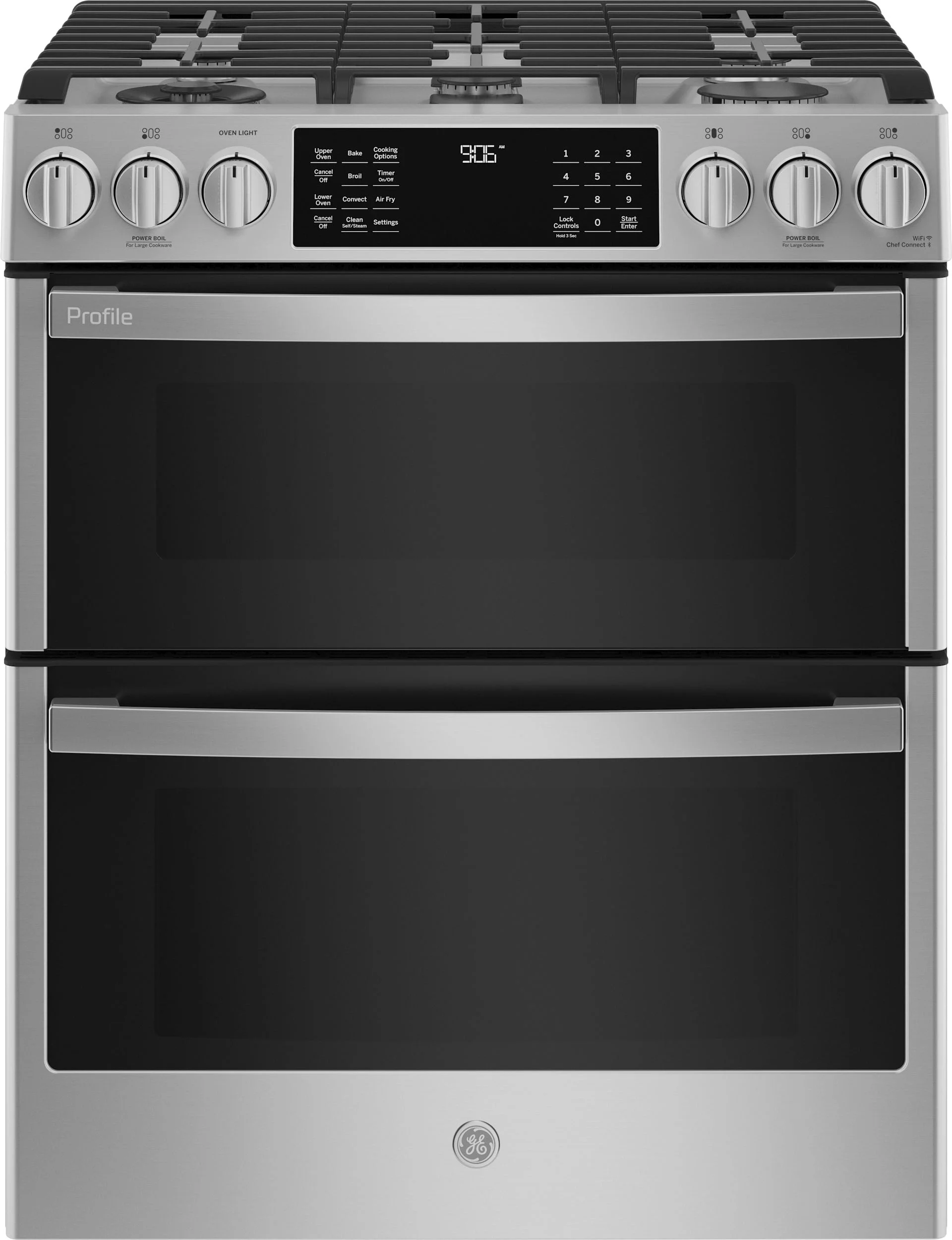 GE Profile PGS960YPFS 30 Inch Fingerprint Resistant Stainless Steel Slide-in Gas Range, in Fingerprint Resistant Stainless Steel