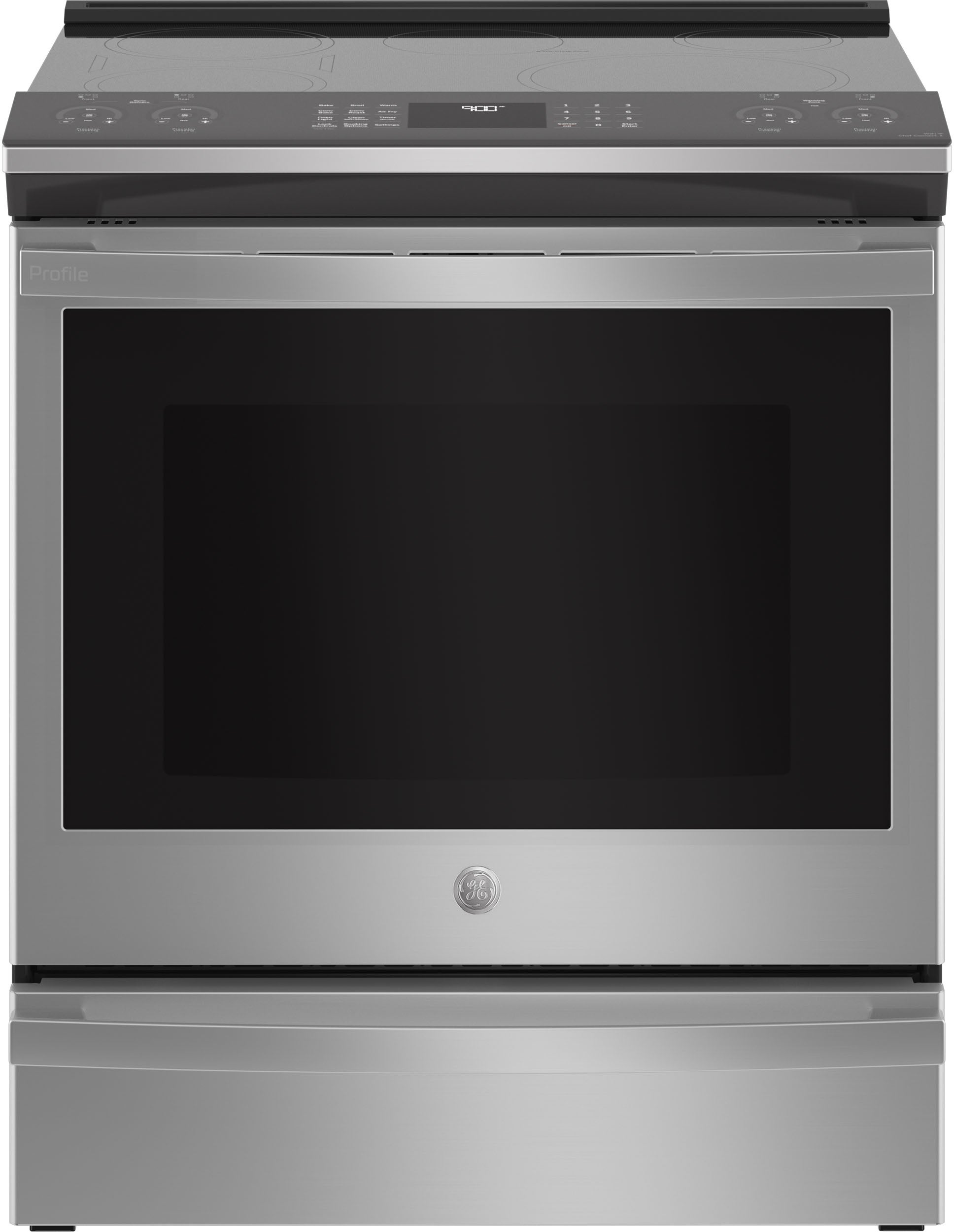 GE 30 Inch Smart Slide-In Induction Range with 5 Heating Elements, 5.3 cu. ft. Capacity, True Convection Oven, Air Fry, Auto Self Clean, WiFi, Glide Touch Controls, Sabbath Mode, Energy Star Certified, and ADA Compliant: Stainless Steel