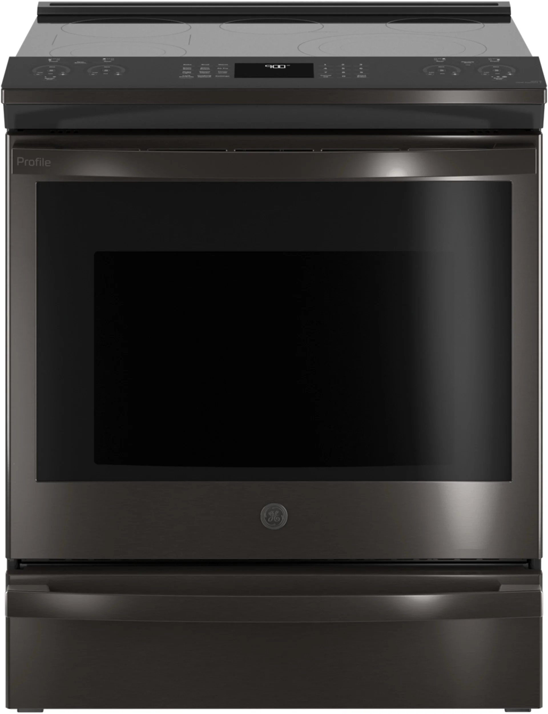 GE Profile PSS93BPTS 30 Inch Black Stainless Steel Slide-in Electric Convection Range