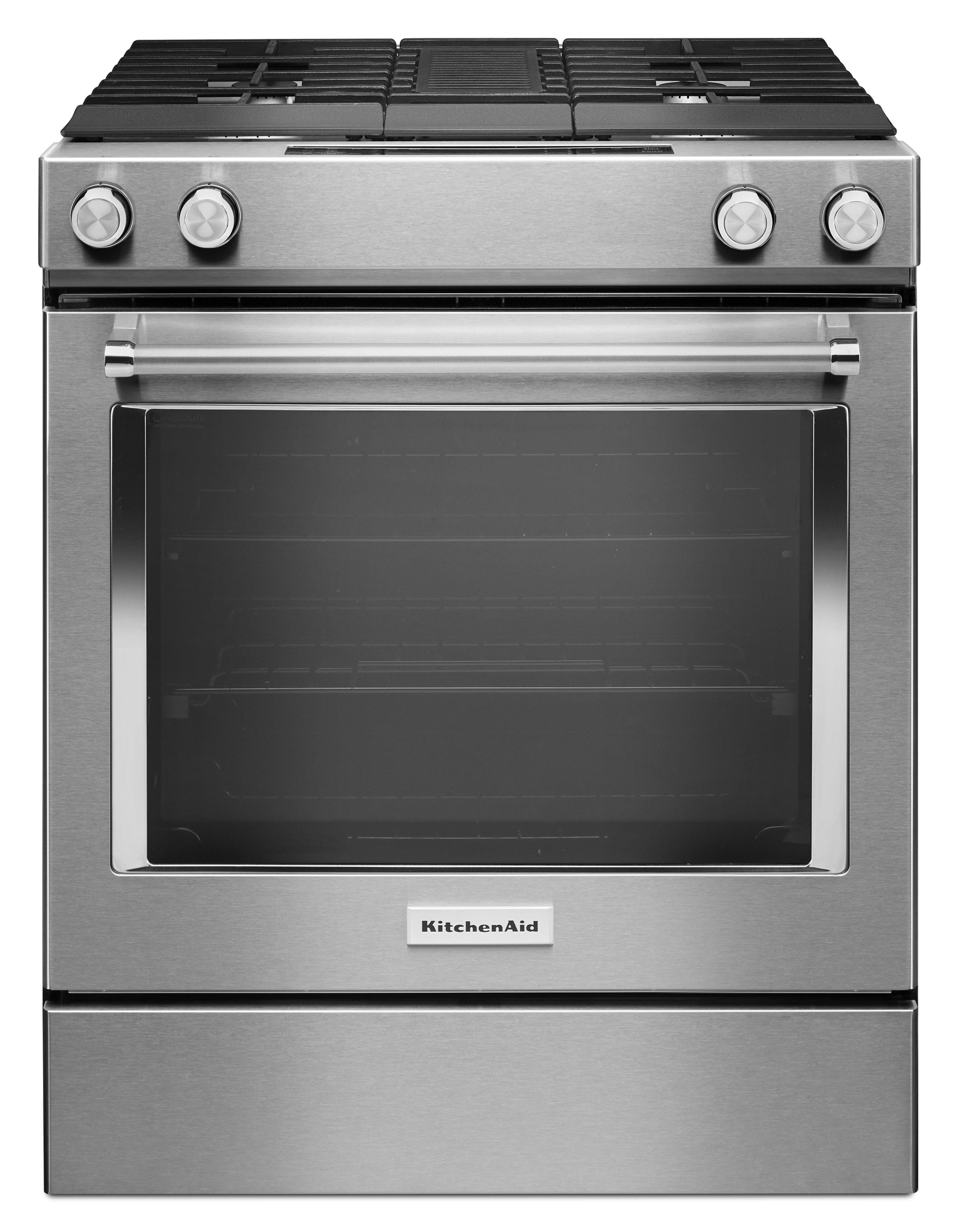 Kitchen Aid KitchenAid 30" Stainless Steel Freestanding Dual Fuel Range with Downdraft Venti
