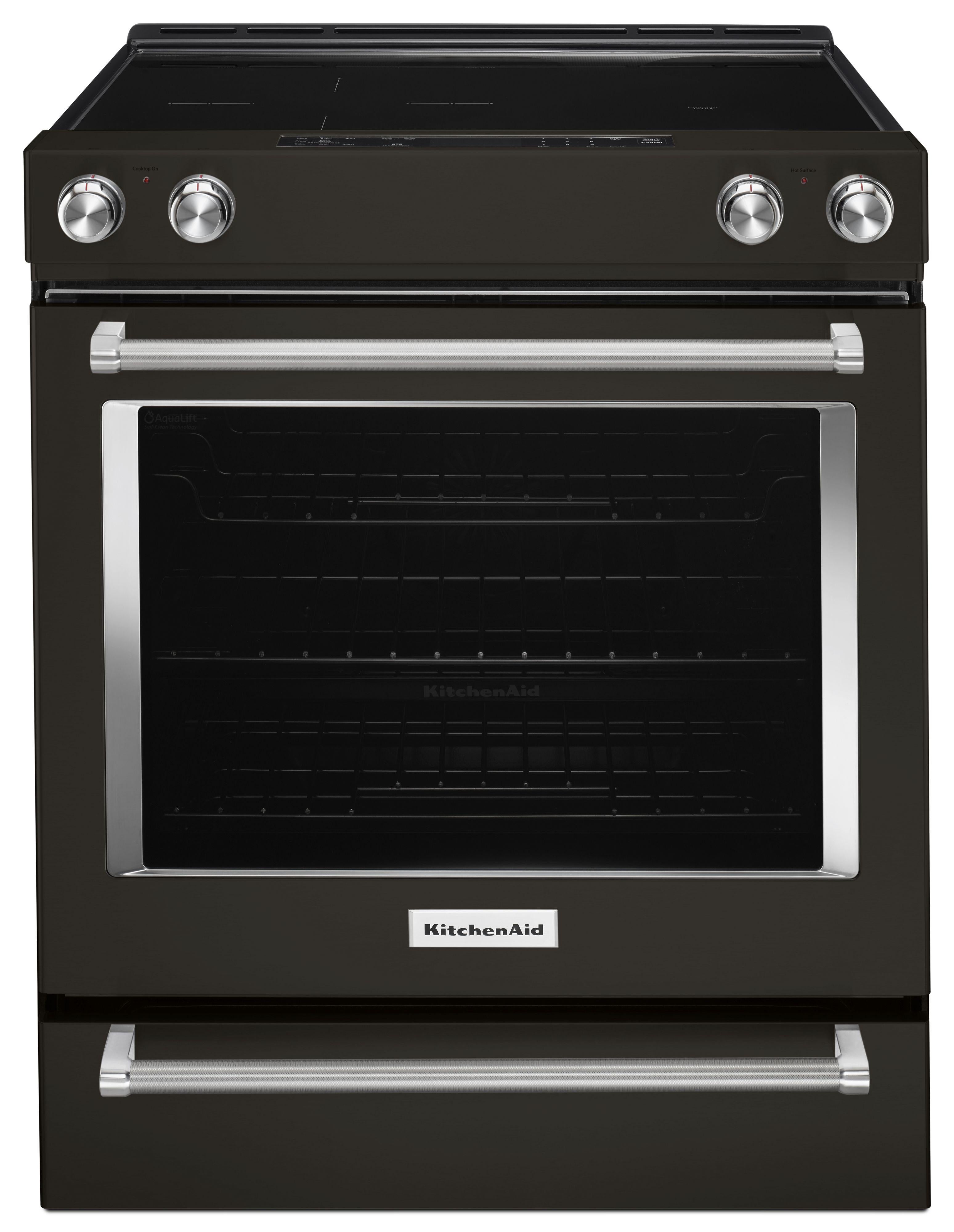 Kitchen Aid KitchenAid 30" Black Stainless Steel Freestanding Electric Range - Convection