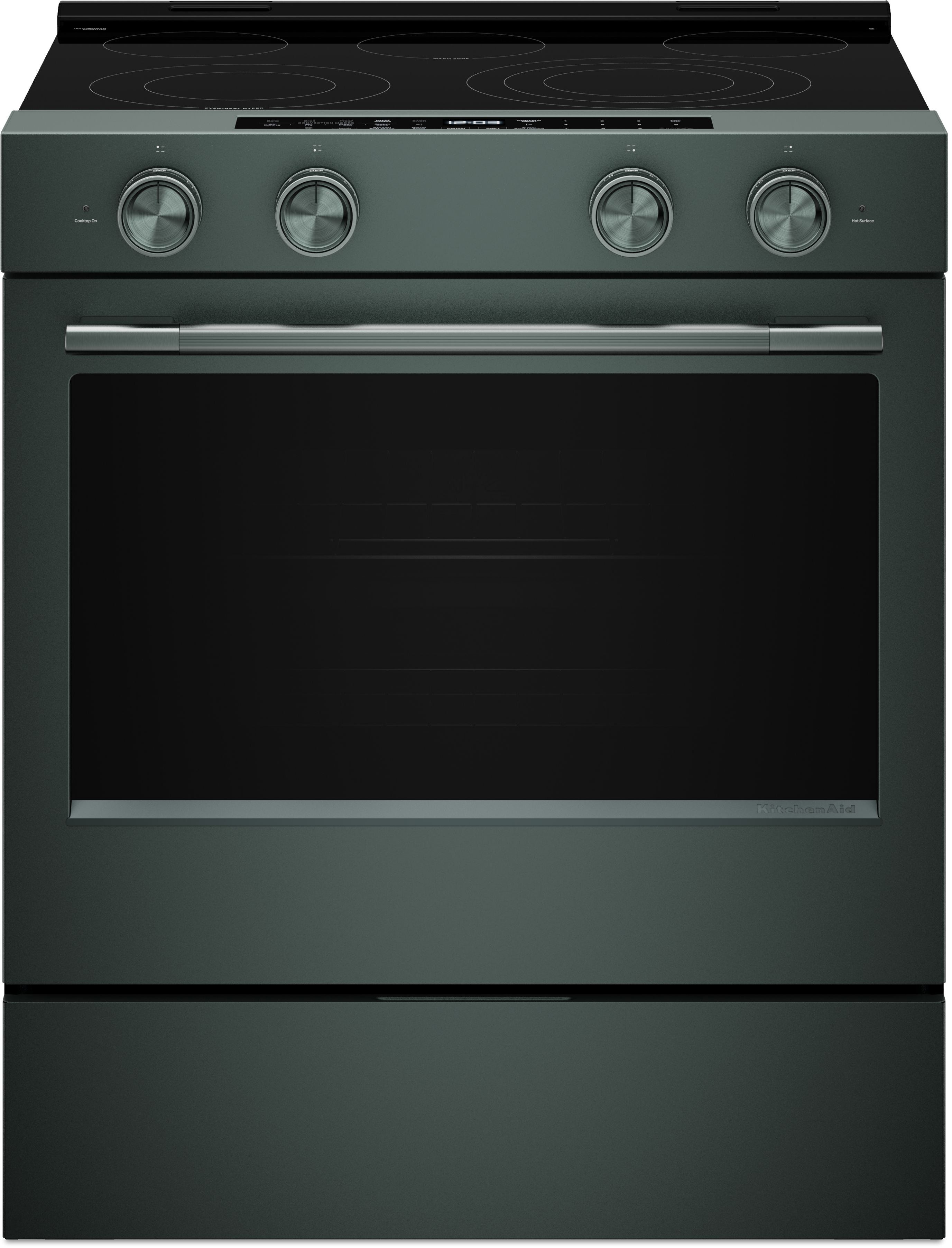 KitchenAid 5.3 Cu. Ft. Smart Slide-in Electric Range with Two Even-Heat™ Hyper Elements and Convection Cooking Modes: Juniper