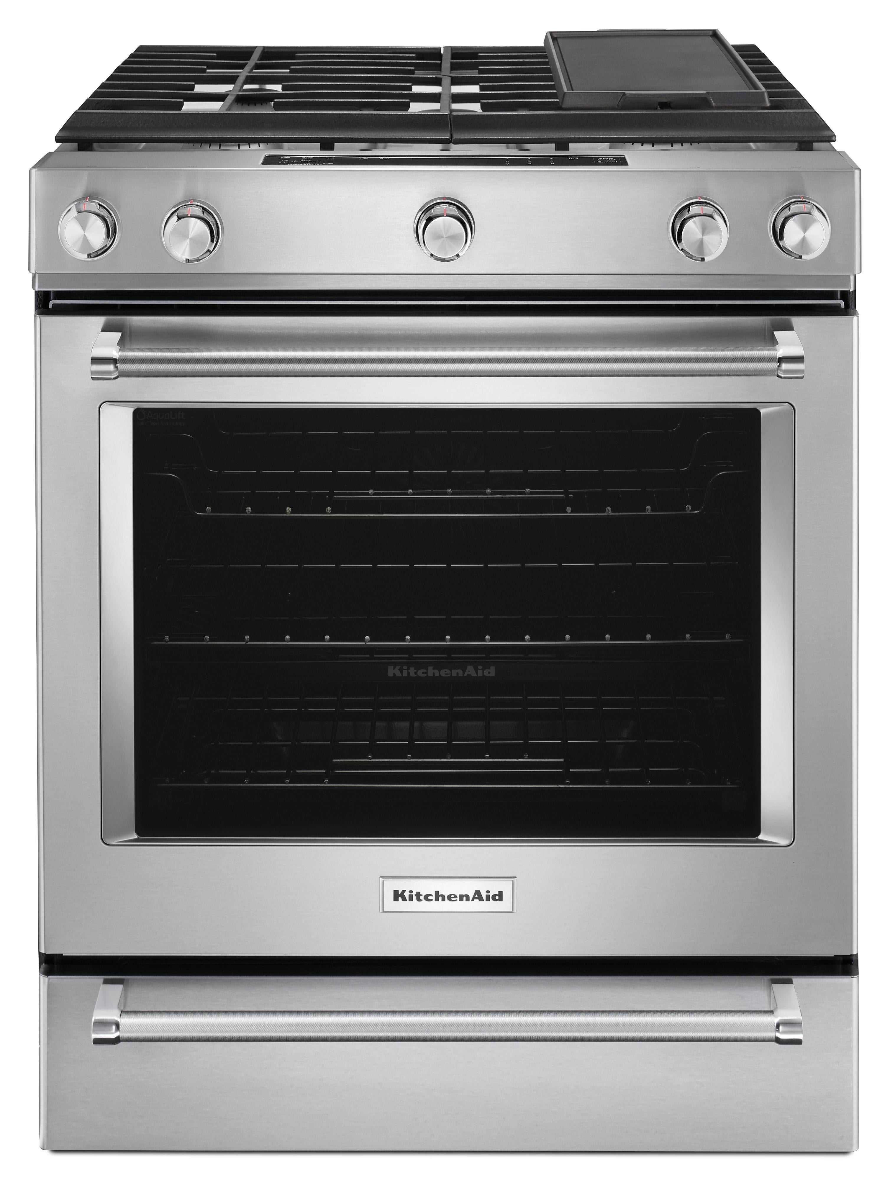 Kitchen Aid KitchenAid 30" Stainless Steel Natural Gas Slide-In Range with Baking Drawer - C