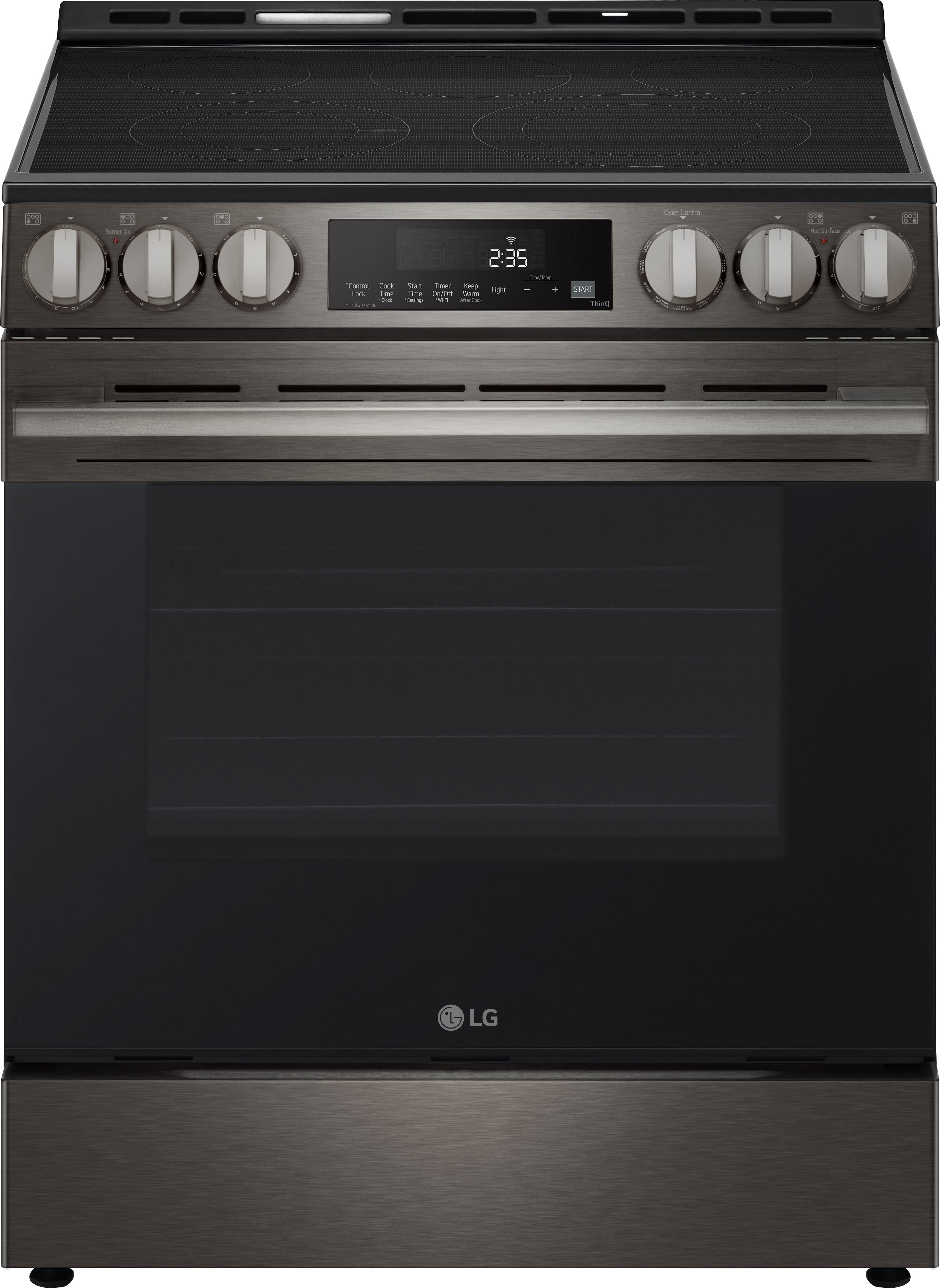 LG LSEL6333ZE 6.3 Cu. Ft. Smart Electric Slide-in Range: Black Stainless Black Stainless Steel
