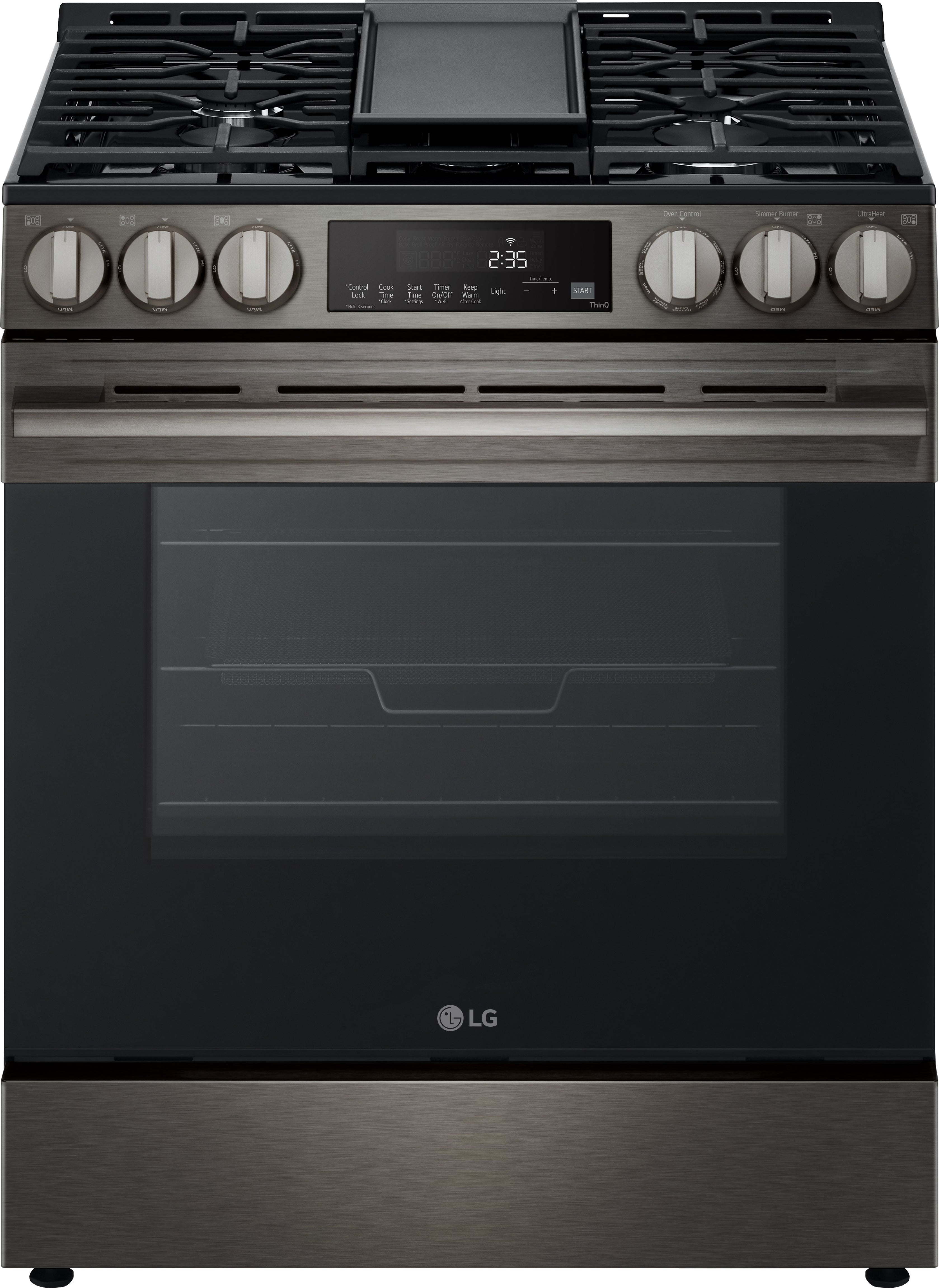 LG LSGL5833Z 5.8 cu. ft. Smart Gas Slide-in Range: Black Stainless Black Stainless Steel