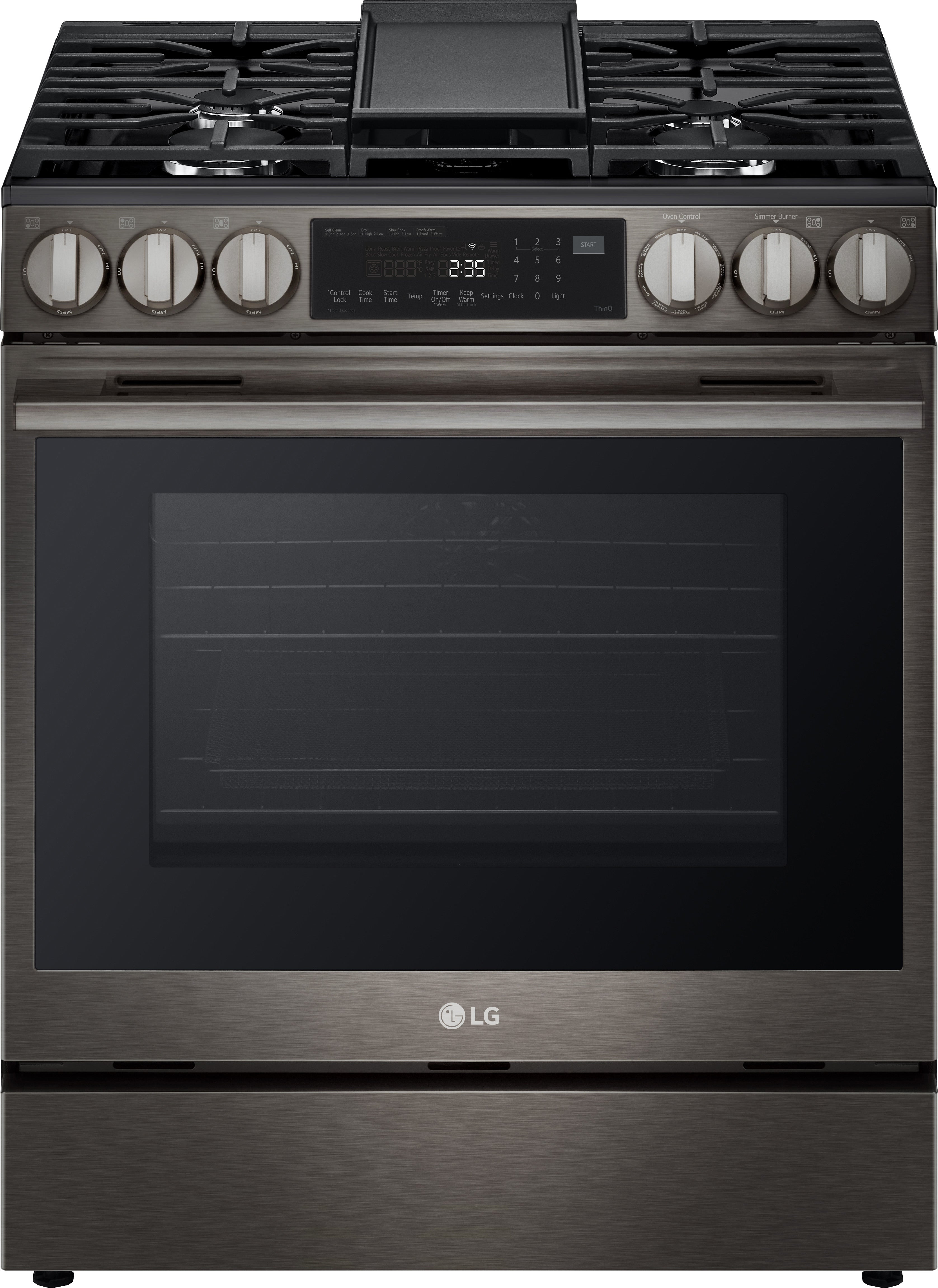 LG LSGL6335Z 5.8 cu. ft. Smart Gas Slide-in Range: Black Stainless Black Stainless Steel